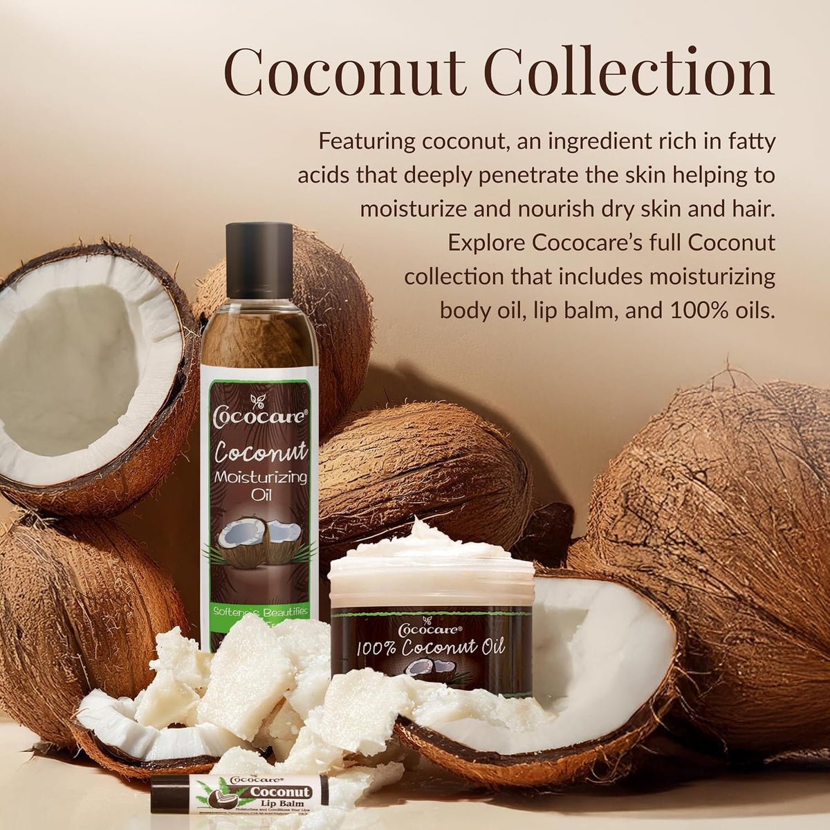 COCOCARE Coconut Moisturizing Oil, Lightweight &amp; Scented, 8.5 fl oz, 1 Pack