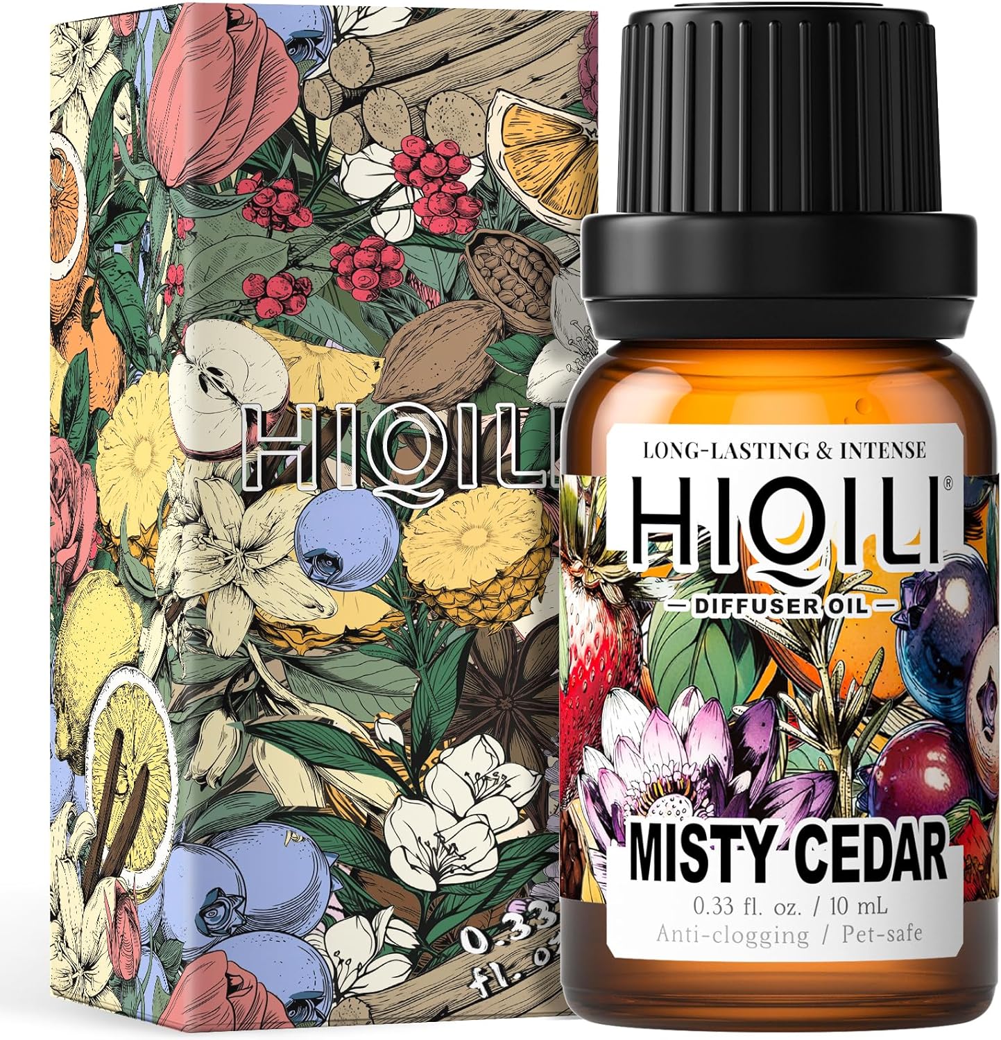 HIQILI Misty Cedar Diffuser Oil for Humidifiers & Ultrasonic Diffusers, Inspired by Bvrberry Bri.t for Him, Luxury Hotel Scents, Calming & Relaxing Essential Oil Blends for Aromatherapy - 0.34 Fl Oz