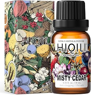 HIQILI Misty Cedar Diffuser Oil for Humidifiers & Ultrasonic Diffusers, Inspired by Bvrberry Bri.t for Him, Luxury Hotel Scents, Calming & Relaxing Essential Oil Blends for Aromatherapy - 0.34 Fl Oz