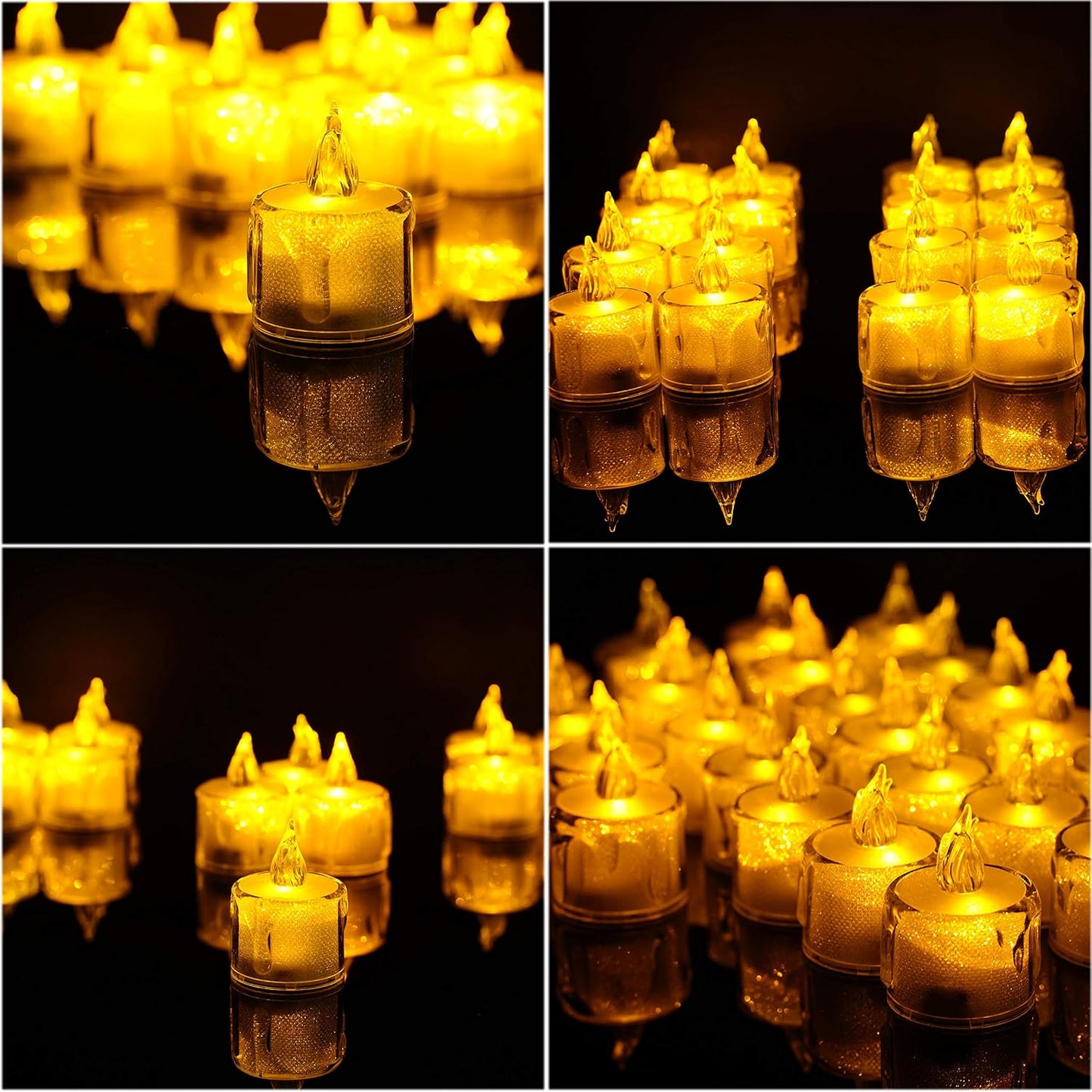 Flameless LED Tea Light Candles Battery-Powered Unscented LED Tealight Candles, Fake Candles, Tealights (Warm White)