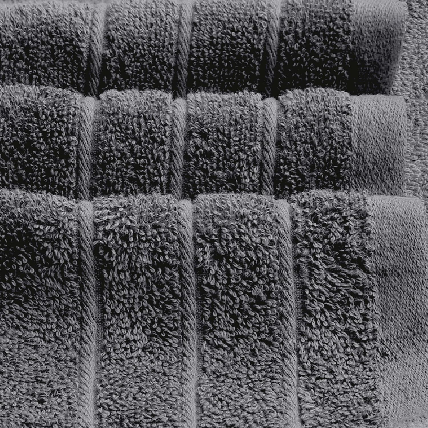 Tens Towels Pack of 8 Towels Set, 2 Extra Large Bath, 2 Hand, 4 Washcloths, 100% Cotton, Lighter Weight, Quicker to Dry, Super Absorbent, Perfect for Bathroom, Dark Grey