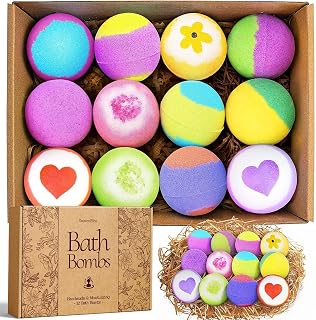 SeasonBliss Bath Bombs for Women, Easter Basket Stuffers, 12 Pack Bubble Shower Bombs Set Total 26.3OZ, Natural Bath Bomb with Shea Butter & Safe Oil, Ideal Present for Birthday,Valentine,Mother's Day