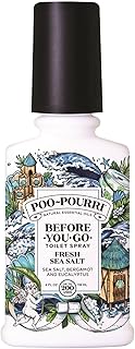 Poo-Pourri Before-You-Go Toilet Spray, Fresh Sea Salt, 4 Fl Oz, Up to 200 Uses, Bathroom Odor Deodorizer, Plant-Based with Essential Oils, for Home or Work, Sea Salt, Bergamot & Eucalyptus Scent