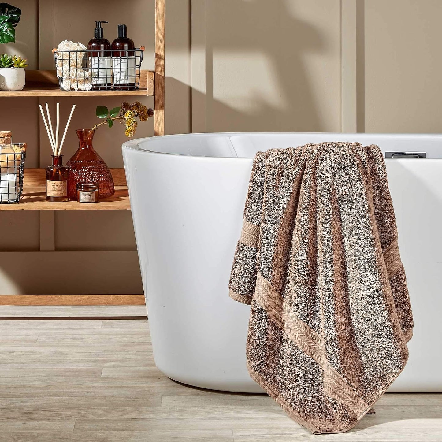 Christy Renaissance 6 Piece Towel Set | Mink Brown | 100% Egyptian Cotton | Luxuriously Soft and Super Absorbent | 675 GSM | 2 Bath Towels 2 Hand Towels 2 Face Cloths