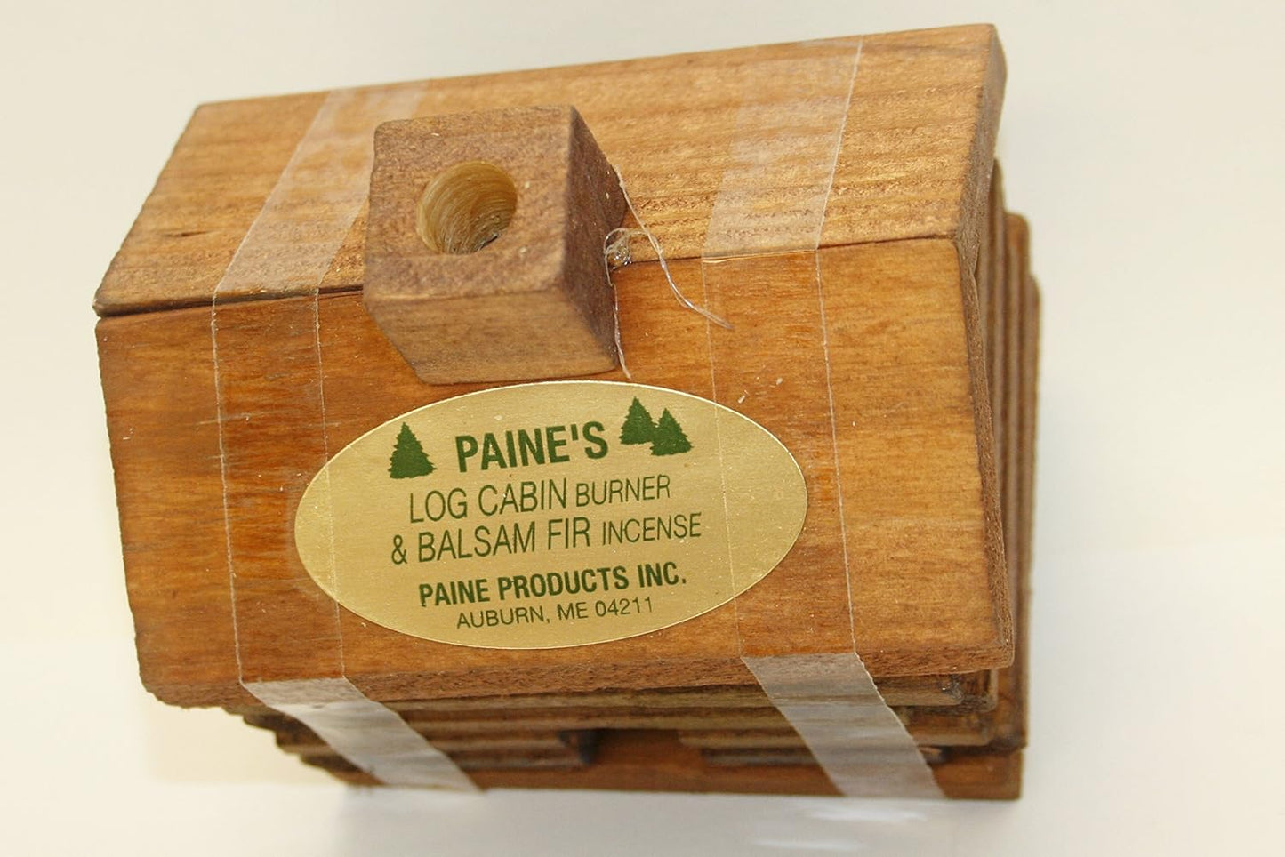 Small LOG Cabin Incense Burner 2.5"x3.5" Comes with 10 Balsam Fir Logs Paine's