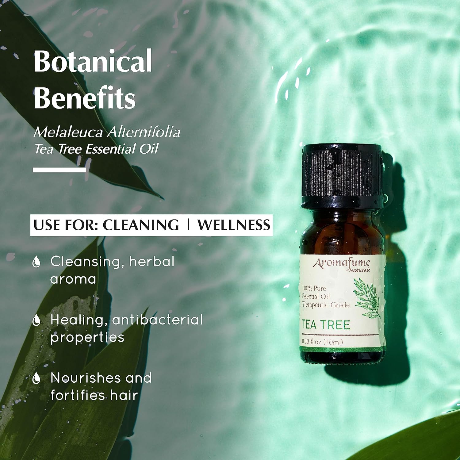AROMAFUME Tea Tree Essential Oil - 100% Natural, Therapeutic Grade Essential Oils - Pure, Healing Aromatherapy Oil for Home Diffusers - Gifts for Her 10ml