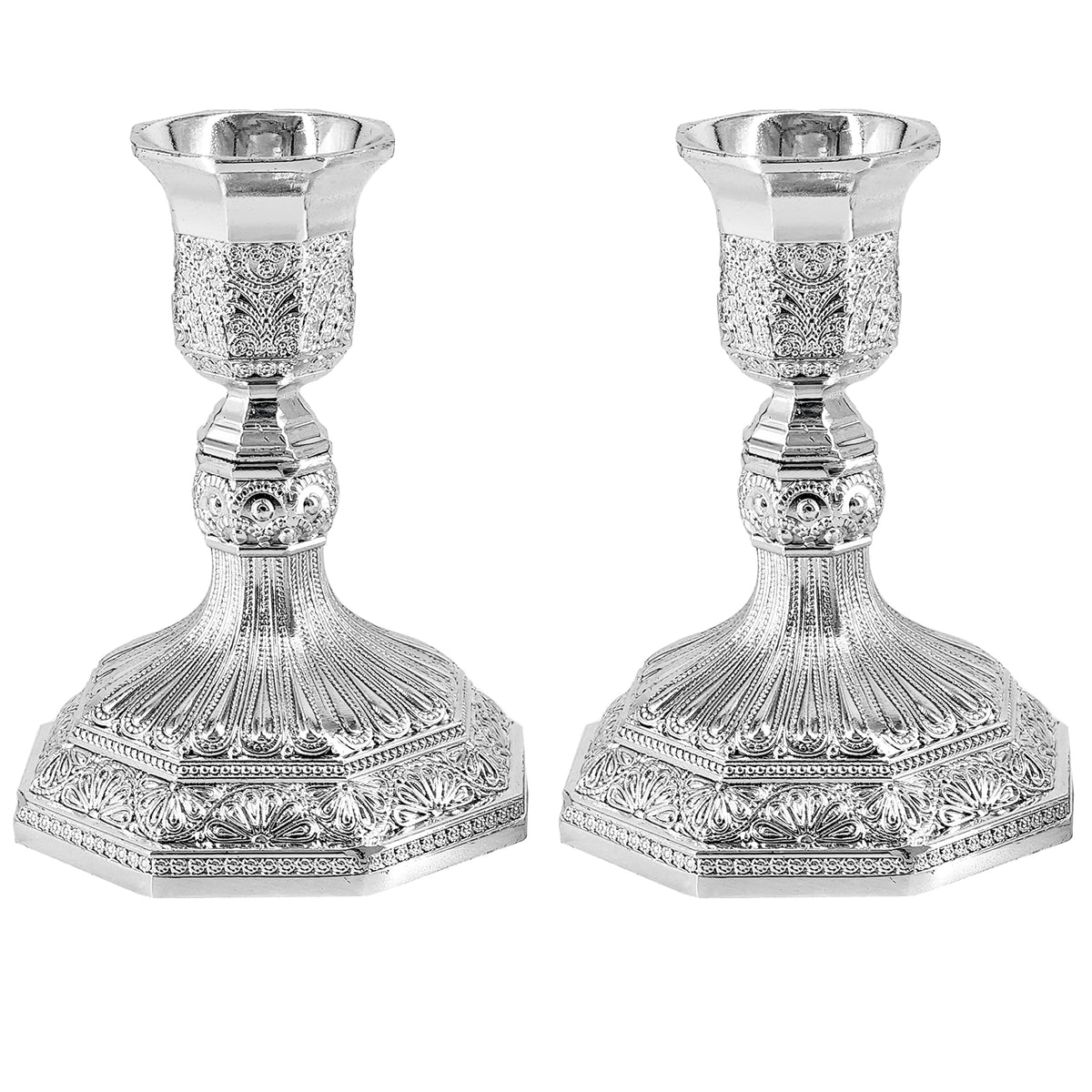 The Dreidel Company Shabbat Candlesticks Candle Holders Silver Plated