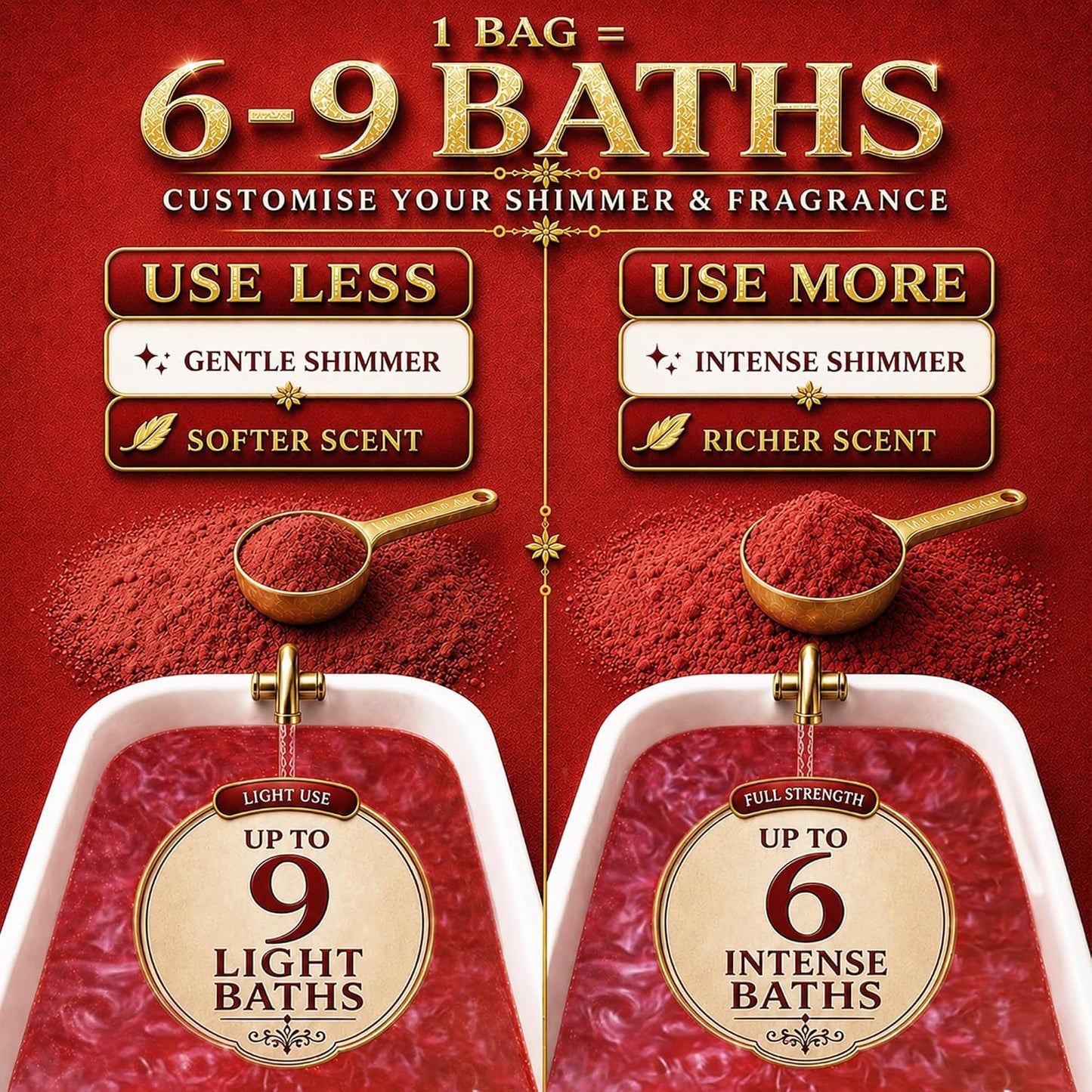 Shimmer Bath Bomb (Red, Large)