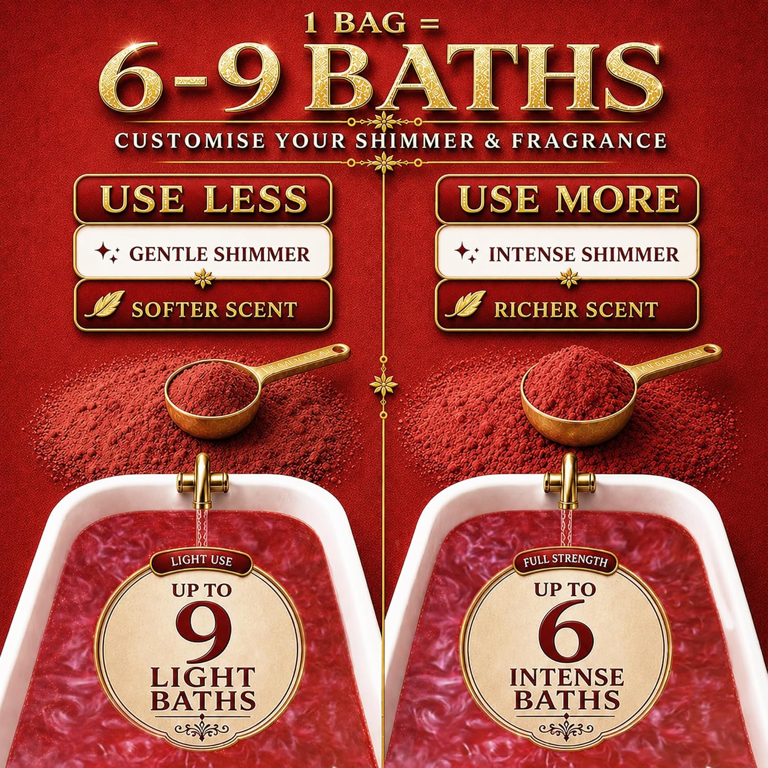 Shimmer Bath Bomb (Red, Large)