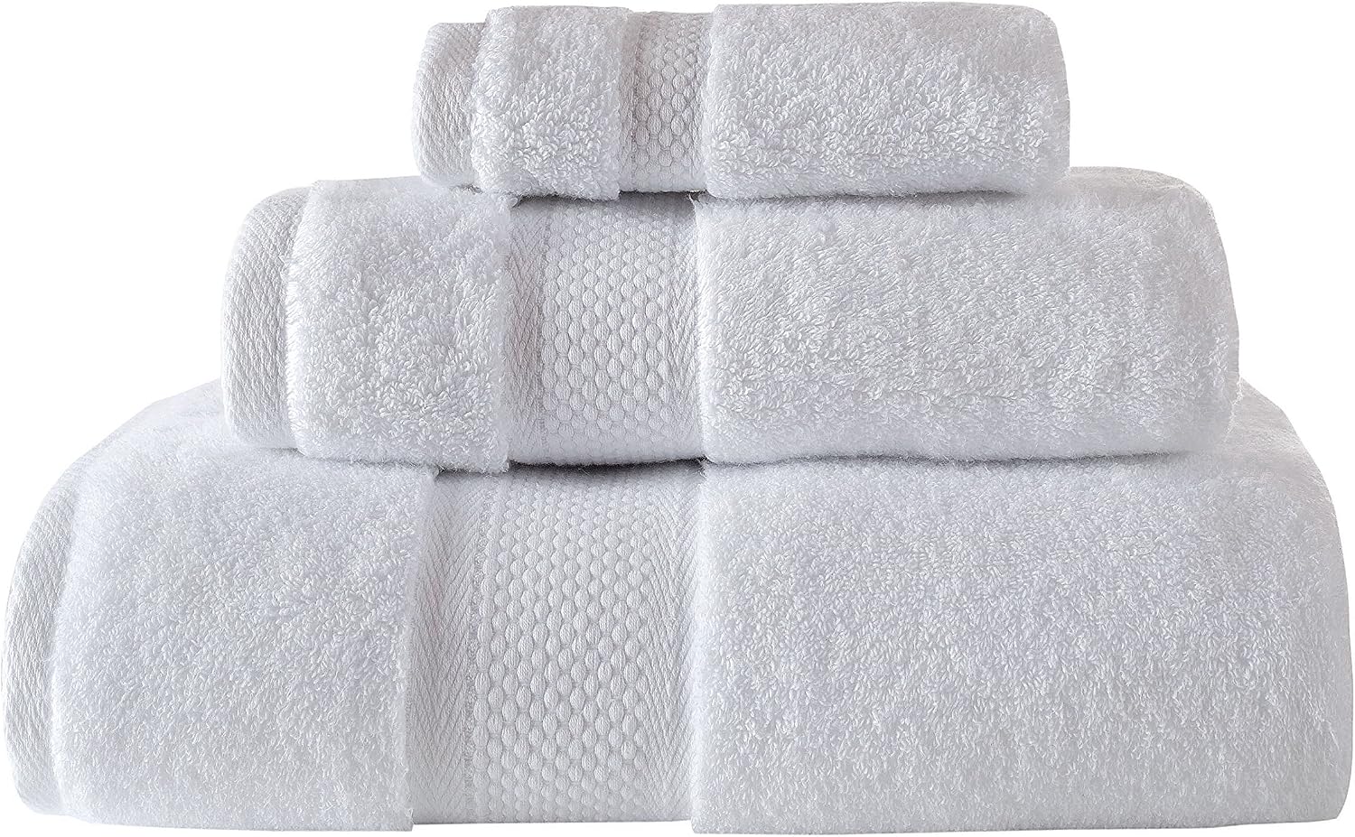 BAGNO MILANO Turkish Towels Hotel-Spa Towel Set, 100% Turkish Cotton | Ultra Soft Plush Absorbent Towels Set (White, Towel Set of 6)
