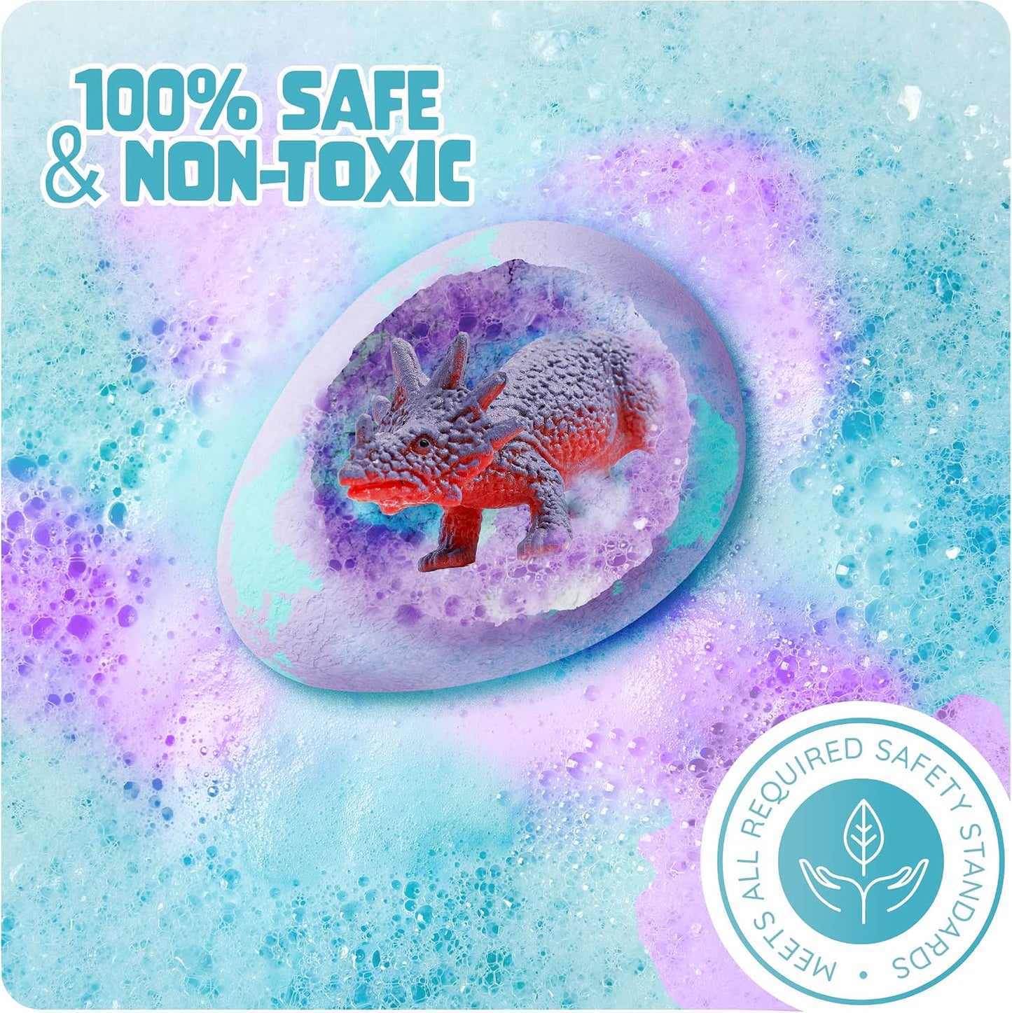 Dan&Darci Dino Egg Bath Bombs for Kids - Easter Basket Stuffers - Kid Baths Bomb with Surprise Inside - Dinosaur Toys Gift for Boys and Girls Ages 6 7 8 Years Old Gifts - Fun Educational Toy Fizzy