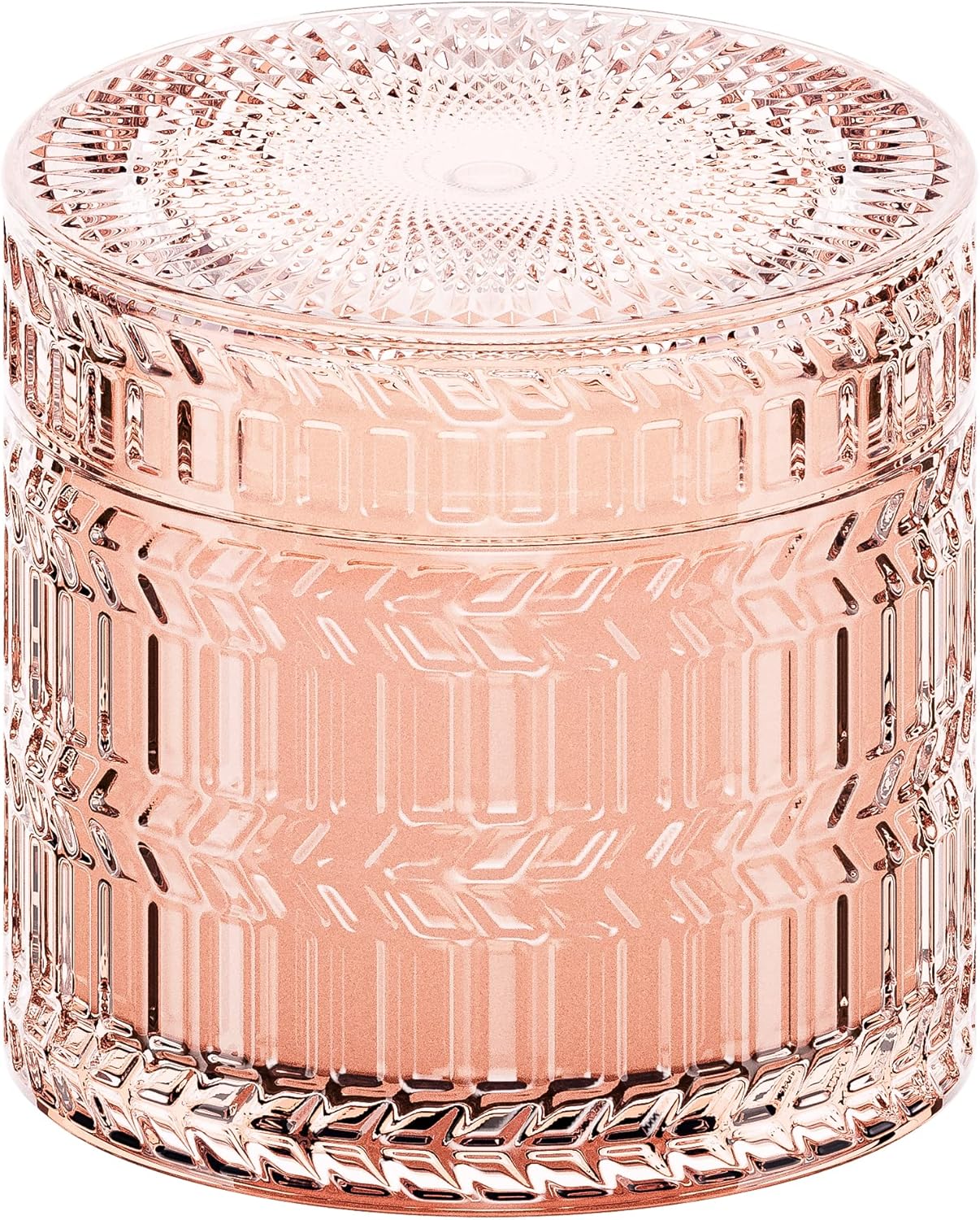 Hidden Label Rose Sandalwood Candle, 7.4oz Wood Wick, Pink Jar | 55H Burn | Crackling Wood Wick | Non-Toxic Soy Wax | Romantic Pink Decor & Gift