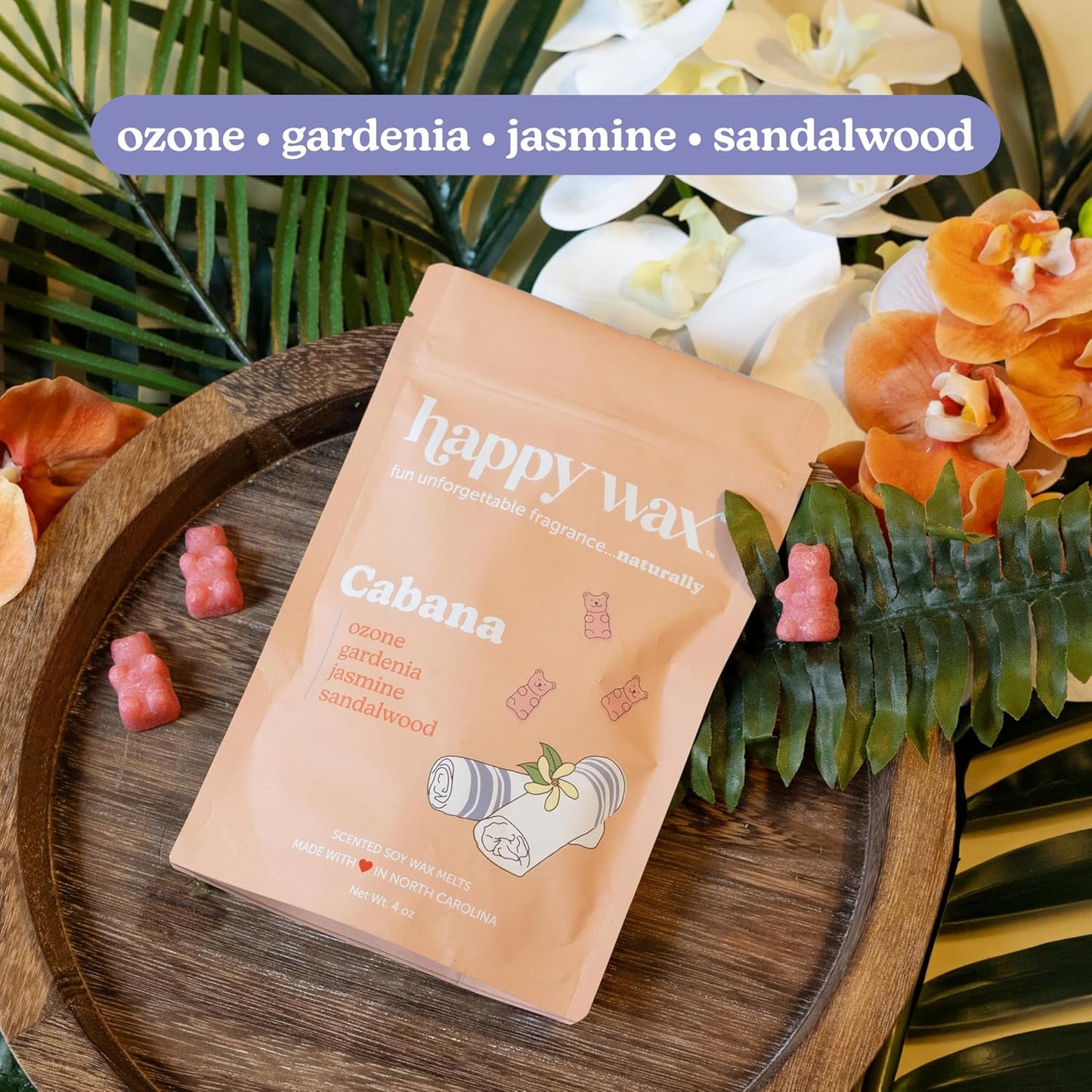 Happy Wax Hotel Collection Scented Natural Soy Wax Melts – 6 Total Oz. of Scented Wax Melts, Collection Includes Penthouse Suite, Cabana and Five Star
