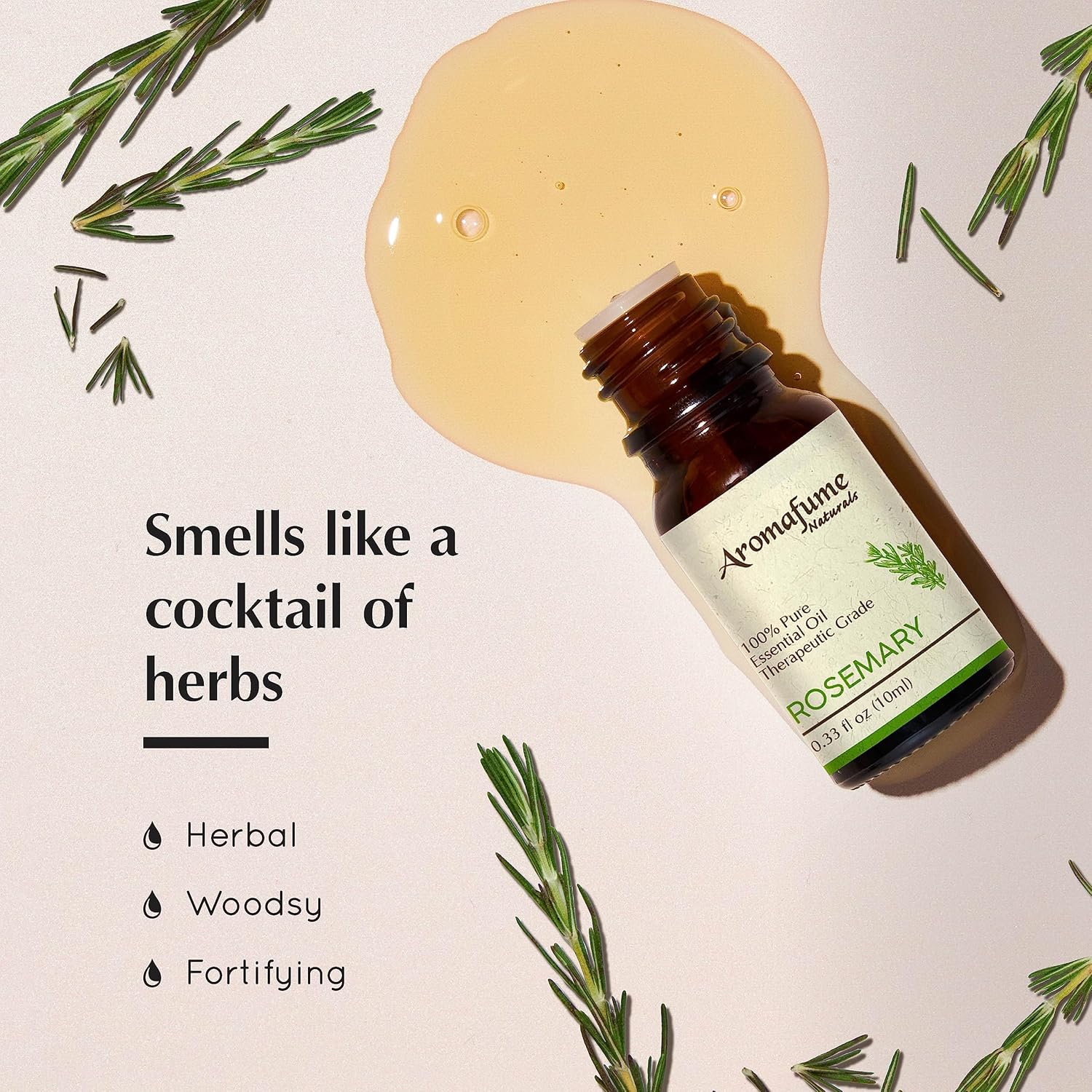 AROMAFUME Rosemary Essential Oil - 100% Natural, Therapeutic Grade Essential Oils - Pure, Woodsy Aromatherapy Oil for Meditation and Home Diffusers - Gifts for Her - 10ml