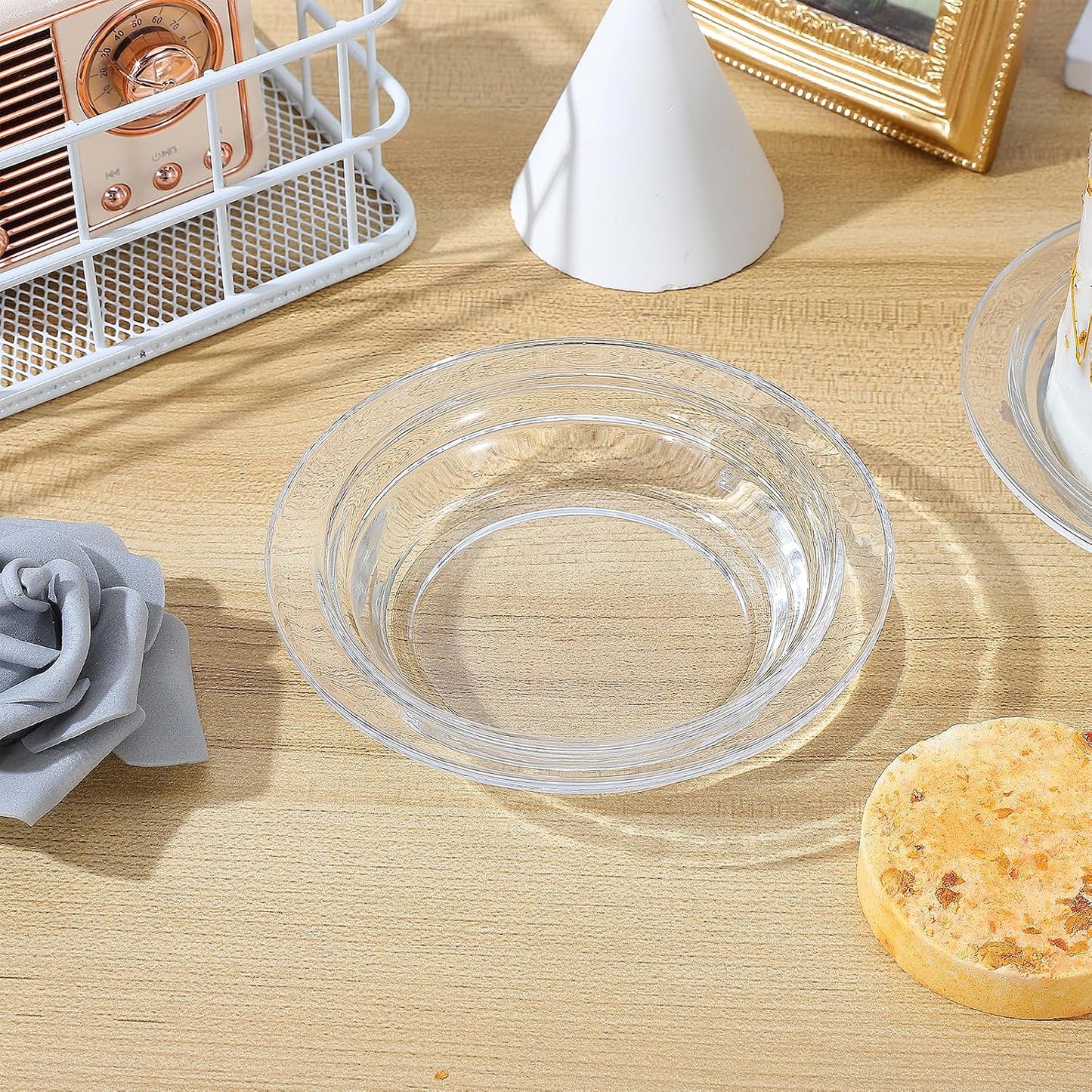 2Pcs Replacement Wax Heating Tray, 4.5in Glass Aromatherapy Tray Candle Melt Bowl, Wax Warmer Dish Oil Warming Plate, Candle Melting Burner Accessories Oil Warmers for Scents Heating