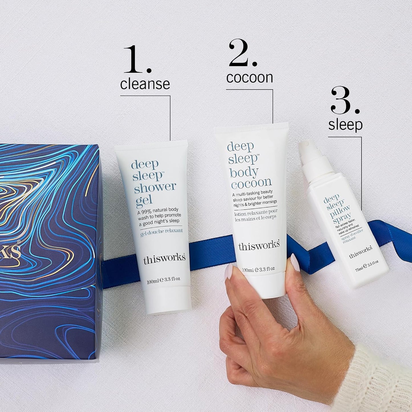 This Works Dream to Sleep Kit – Deep Sleep Pillow Spray 75ml, Shower Gel 100ml & Body Cocoon 100ml – Science-Backed Bedtime Ritual with Lavender, Chamomile & Vetivert