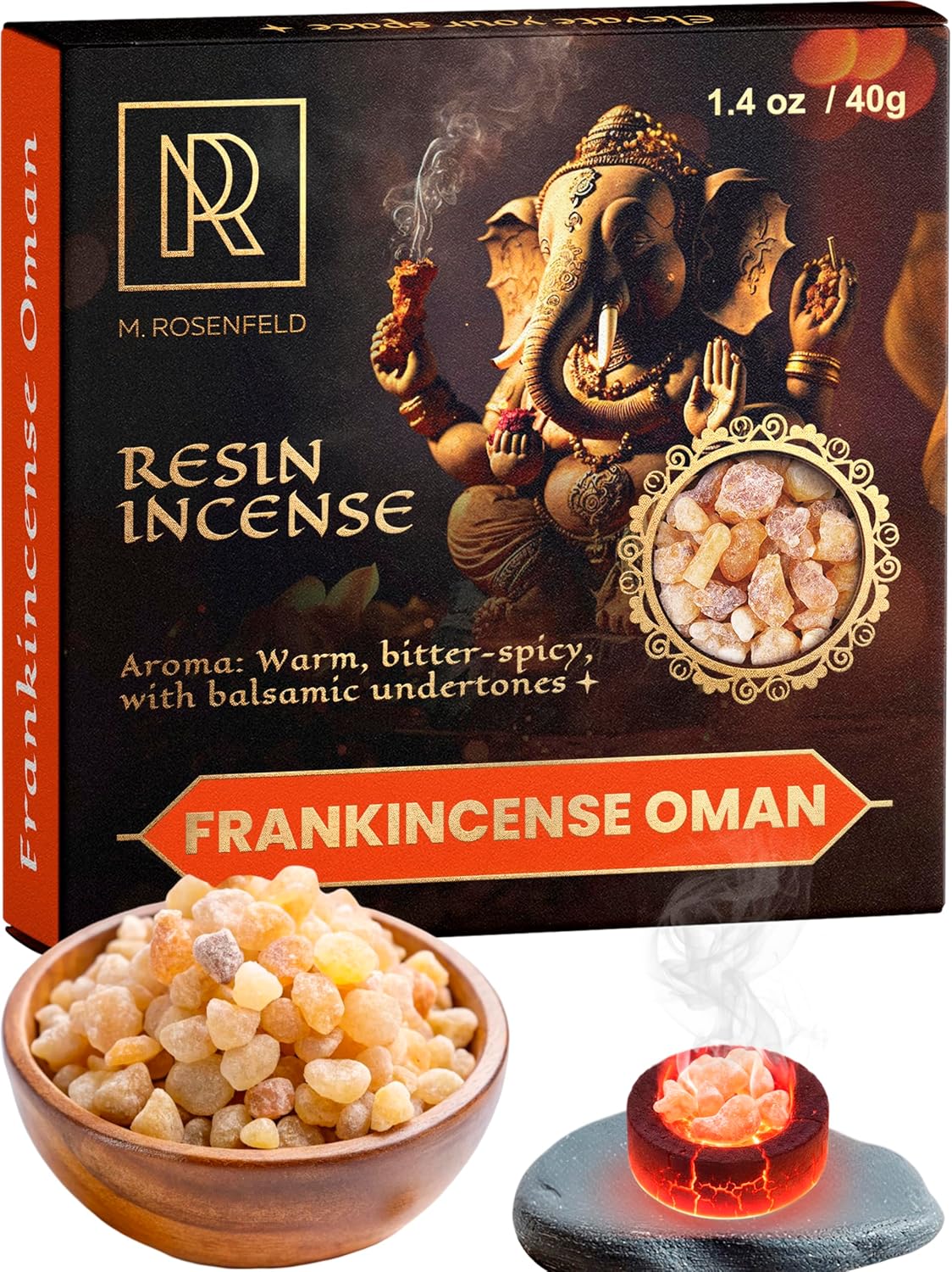 Pure Oman Frankincense Resin - 100% Natural Aromatic Tree Gum Sap, Soothes Mind & Enhances Meditation - 40g