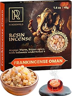 Pure Oman Frankincense Resin - 100% Natural Aromatic Tree Gum Sap, Soothes Mind & Enhances Meditation - 40g