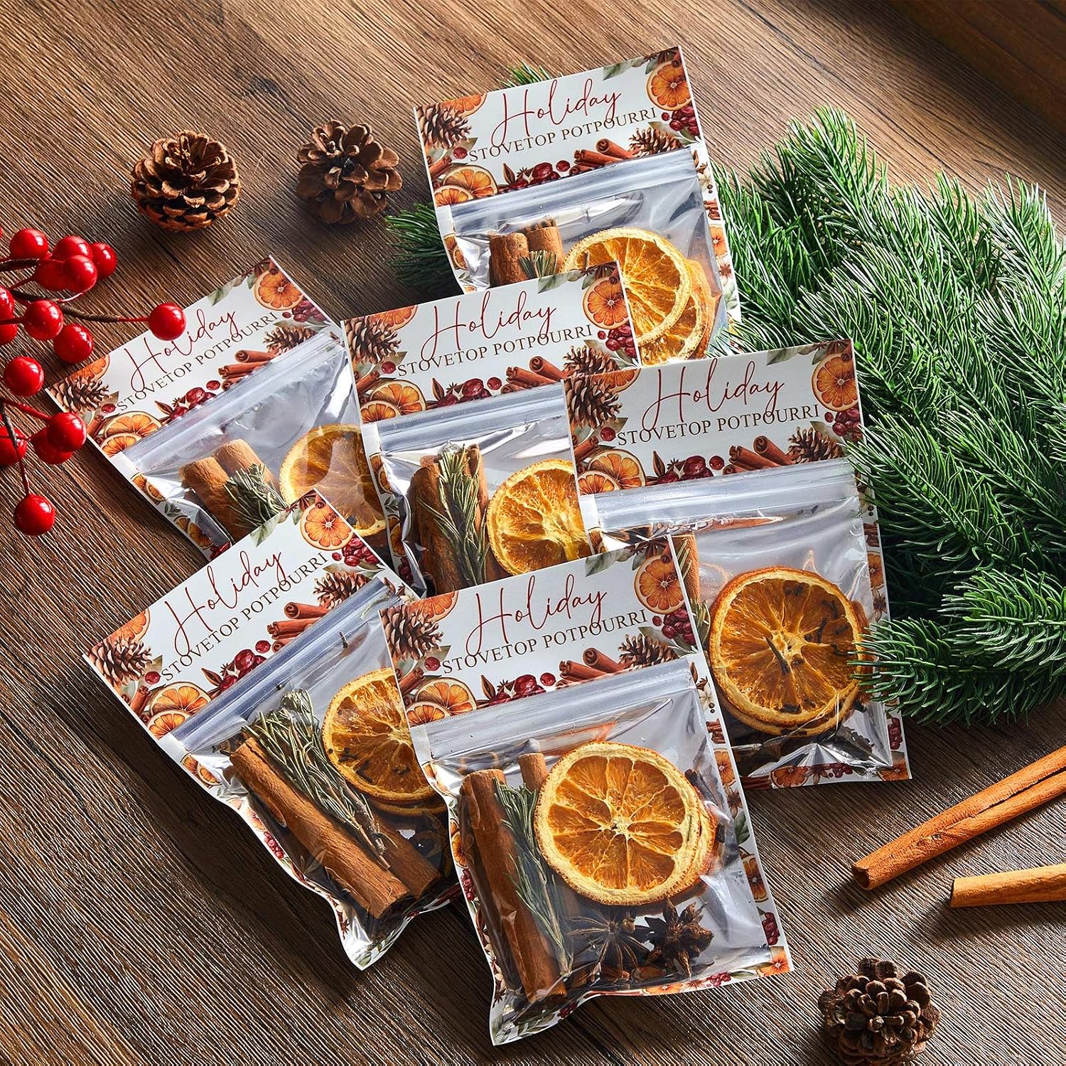 36 Pcs Christmas Potpourri Simmer Pot Kit Christmas Scent Stocking Gifts Holiday Stovetop Potpourri for Home Fragrance Housewarming Hostess Gift