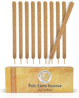 New Age Imports, Inc.® ~ Premium Palo Santo Holy Wood Hand Rolled Incense Sticks from Peru. Great for Meditation, Smudging, Spiritual Cleansing. (10 Sticks Pack). Burn time 90 mins.