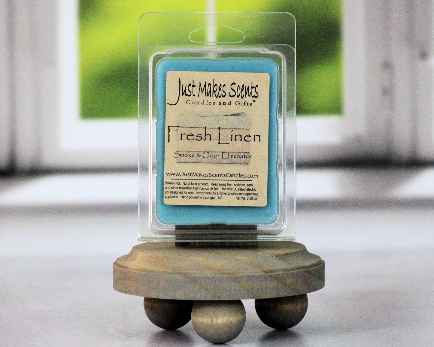 2 Pack - Fresh Linen Scented Smoke & Odor Eliminator Blended Soy Wax Melts | Neutralizes Cigarette, Food and Pet Odors | Hand Poured in The USA by Just Makes Scents