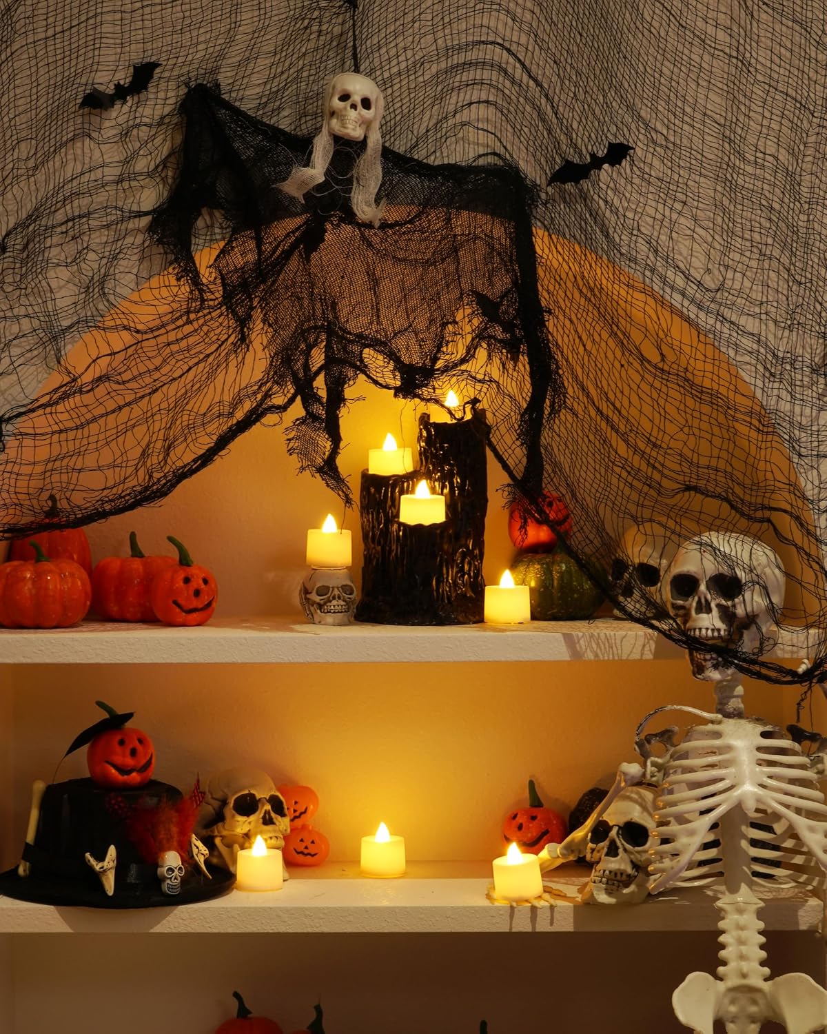 Amagic 12/24/50/100/150 Pack LED Tea Lights, Flameless Votive Candles, Battery Operated Tealights Candles for Halloween, Christmas, Home Decor, Wedding, Theme Party, Festival（12 Pack, Warm White）