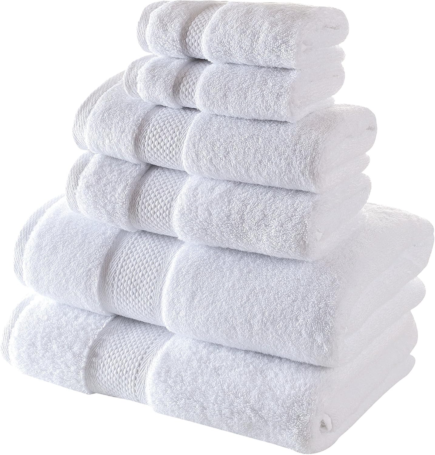 BAGNO MILANO Turkish Towels Hotel-Spa Towel Set, 100% Turkish Cotton | Ultra Soft Plush Absorbent Towels Set (White, Towel Set of 6)