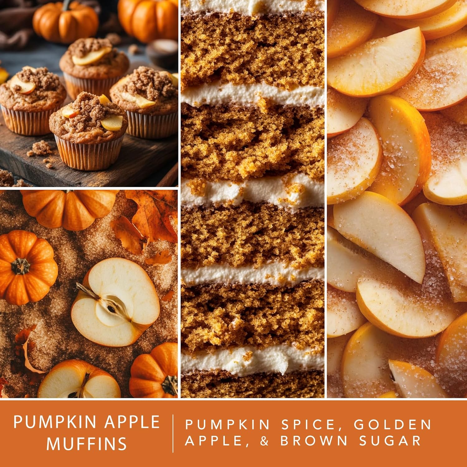 ScentSationals Pumpkin Apple Muffins Scented Wax Melts - Pumpkin Spice, Golden Apples, & Brown Sugar, 10oz (24 Cubes)