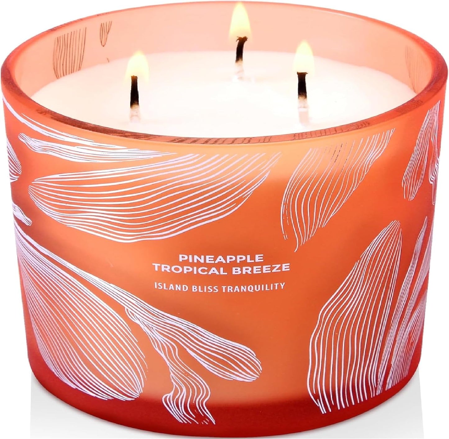 Pineapple Tropical Breeze 3 Wick Candle for Home Scented | 14.5 oz Large Soy Candle | Tropical Pineapple Fruit Summer Scented Candle | Fruity Aromatherapy Candles | Beach Gift for Women & Men