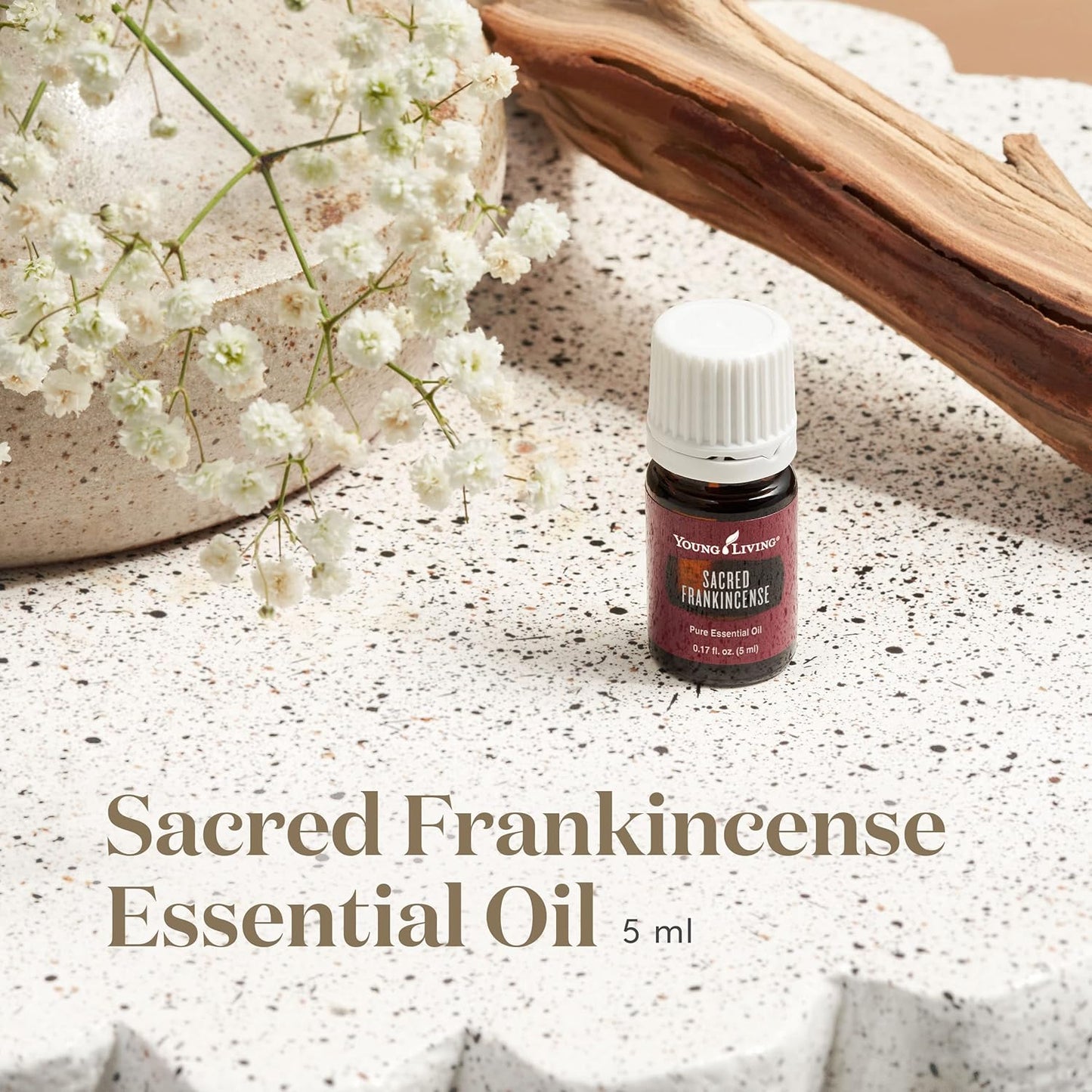Young Living Sacred Frankincense Essential Oil 5ml | Pure Boswellia Sacra Resin Oil | Aromatherapy for Meditation & Diffuser Use | Calming Woodsy Aroma