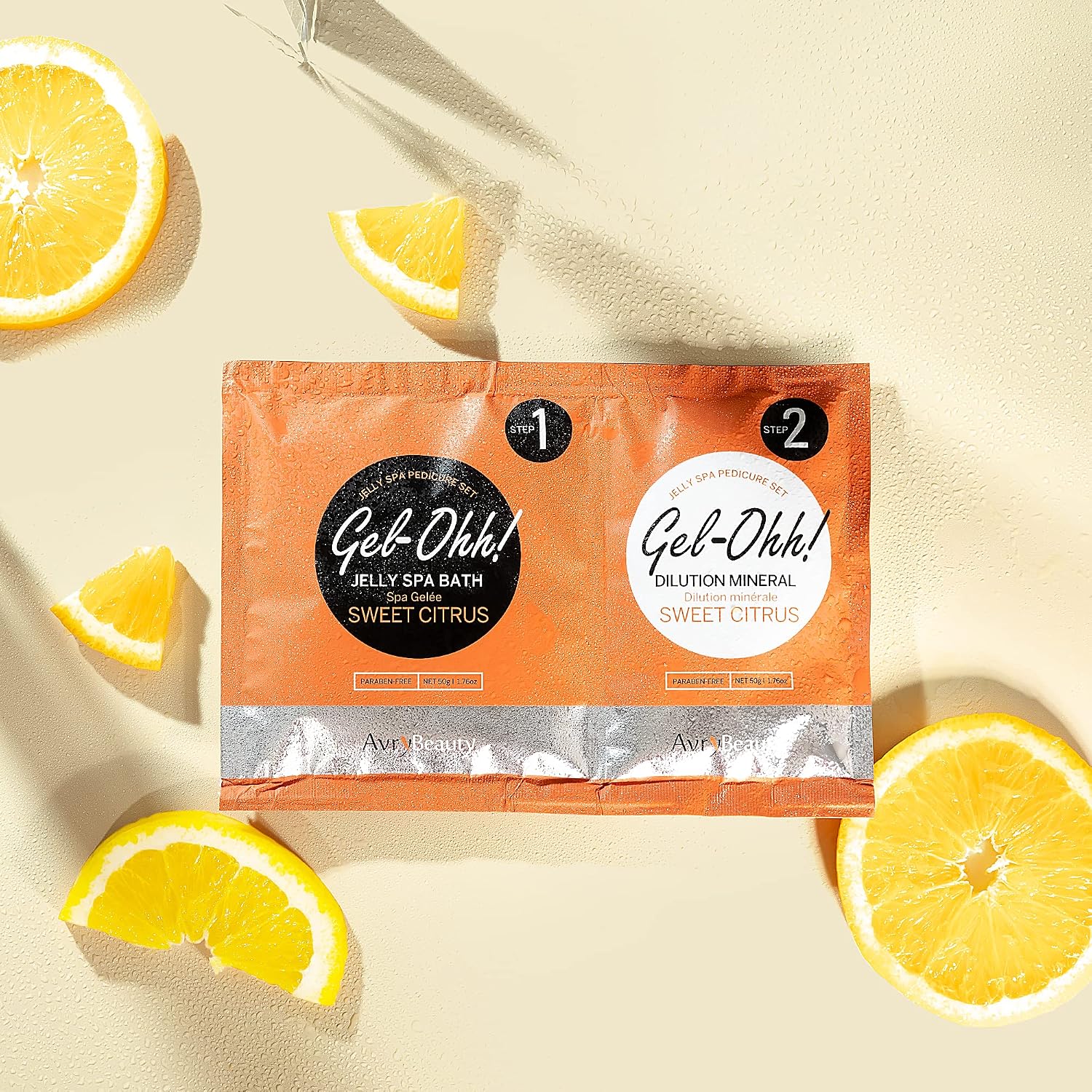 AvryBeauty Gel-Ohh Jelly Spa Bath 3 pack, Citrus Fresh, Citrus Scented, Vitamin C , Jelly Pedicure, Salon Services, Pedicure, Salon Pedi, Relaxation, Heat & Aroma Therapy, Foot Care