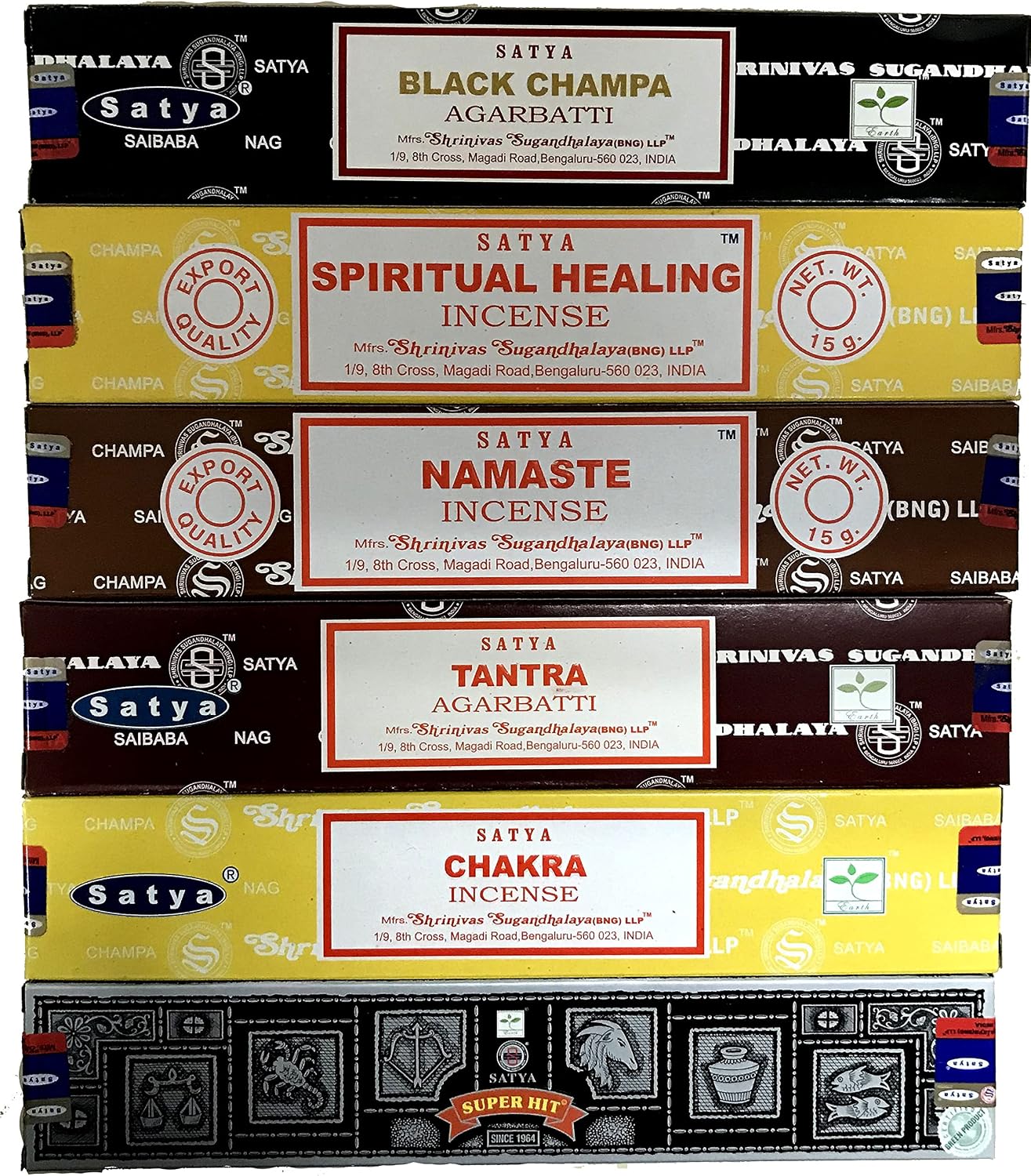 Nag Champa Incense Stick Pack - Assorted Fragrances - Hand Rolled & Non-Toxic - Perfect for Meditation and Relaxation - Home Fragrance Gift Pack - 15g, Set of 6 Aromas