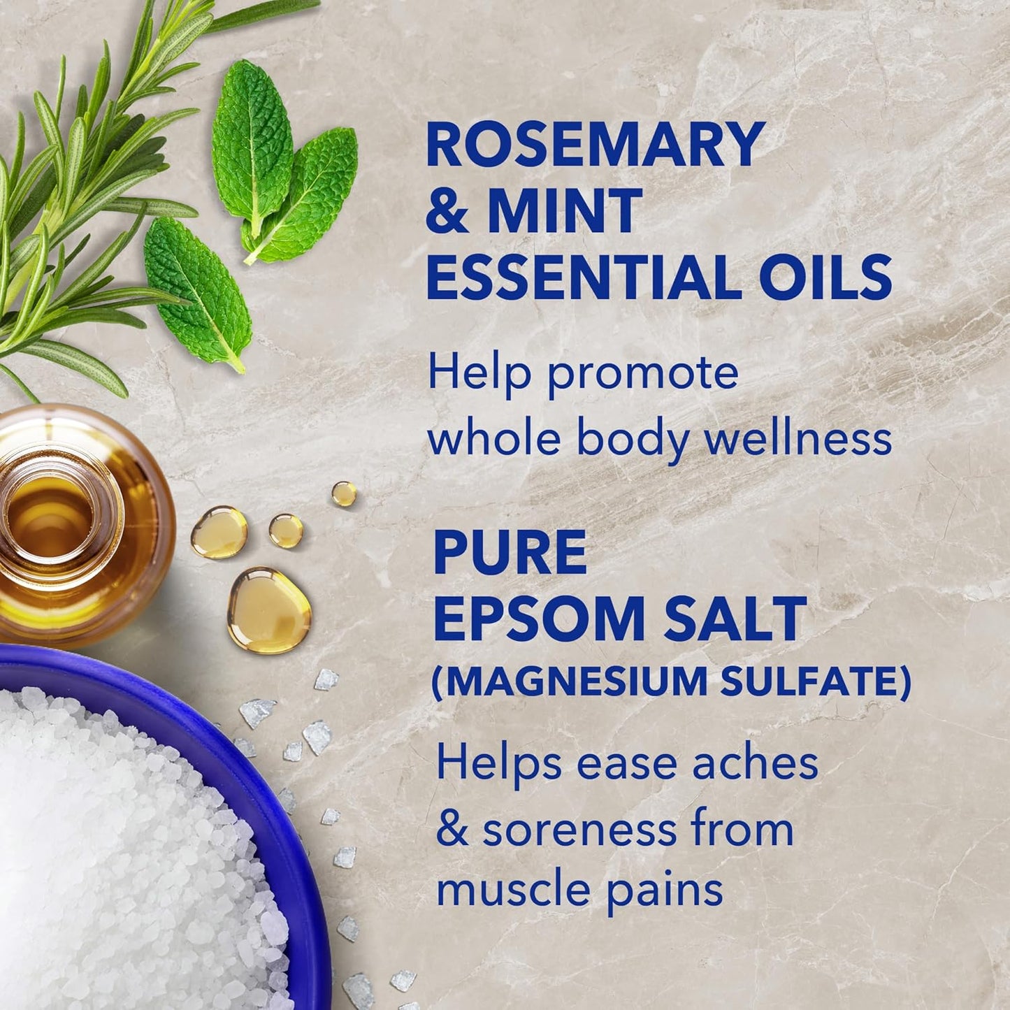 Dr Teal's Epsom Salt Magnesium Soak, Wellness Therapy with Rosemary & Mint, 3 lbs