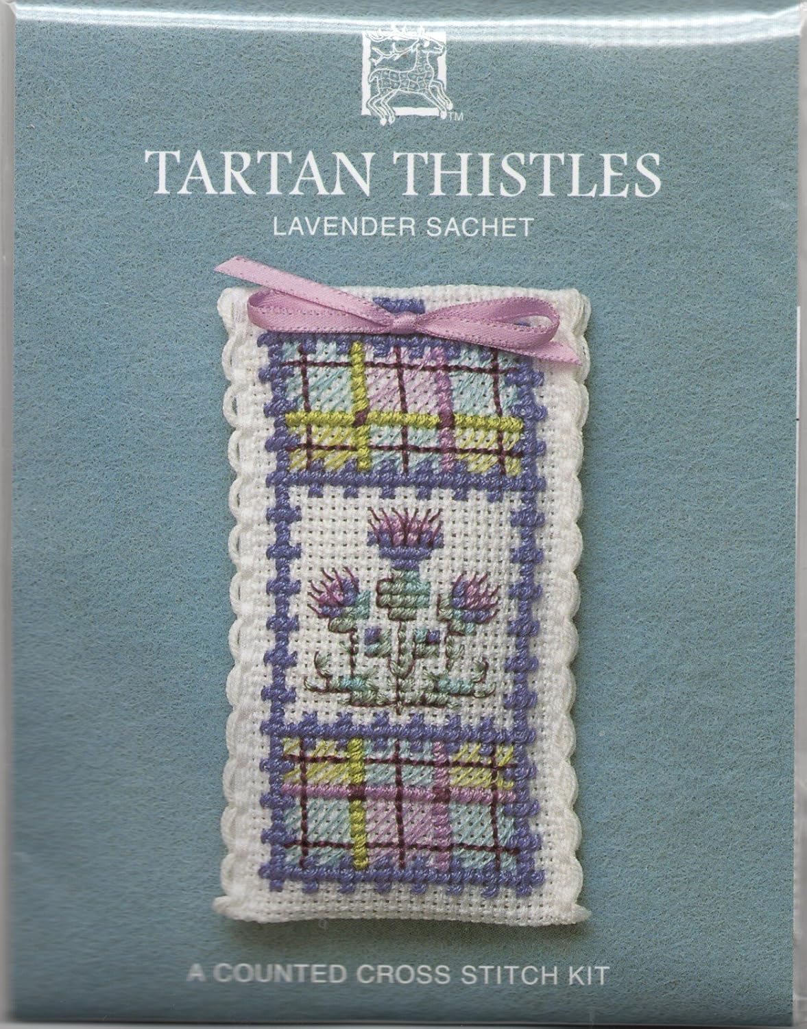 Lavender Sachet Counted Cross Stitch Kit - Tartan Thistles