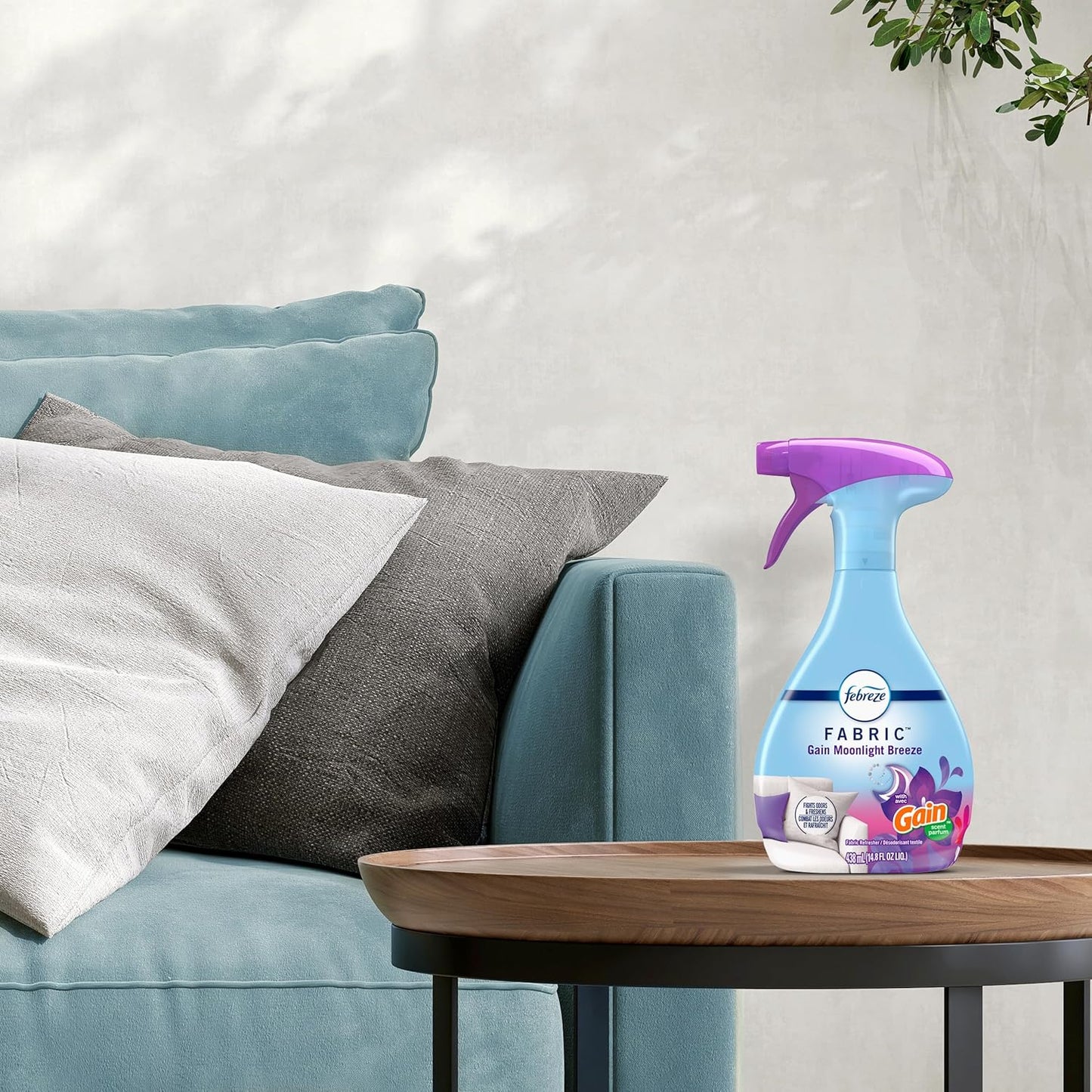 Febreze Fabric Spray, Air Freshener, Odor-Fighting Fabric Refresher, Couch and Linen Spray, Sneaker Balls Alternative, Multi-Use, Gain Moonlight Breeze Scent, 23.6 fl oz