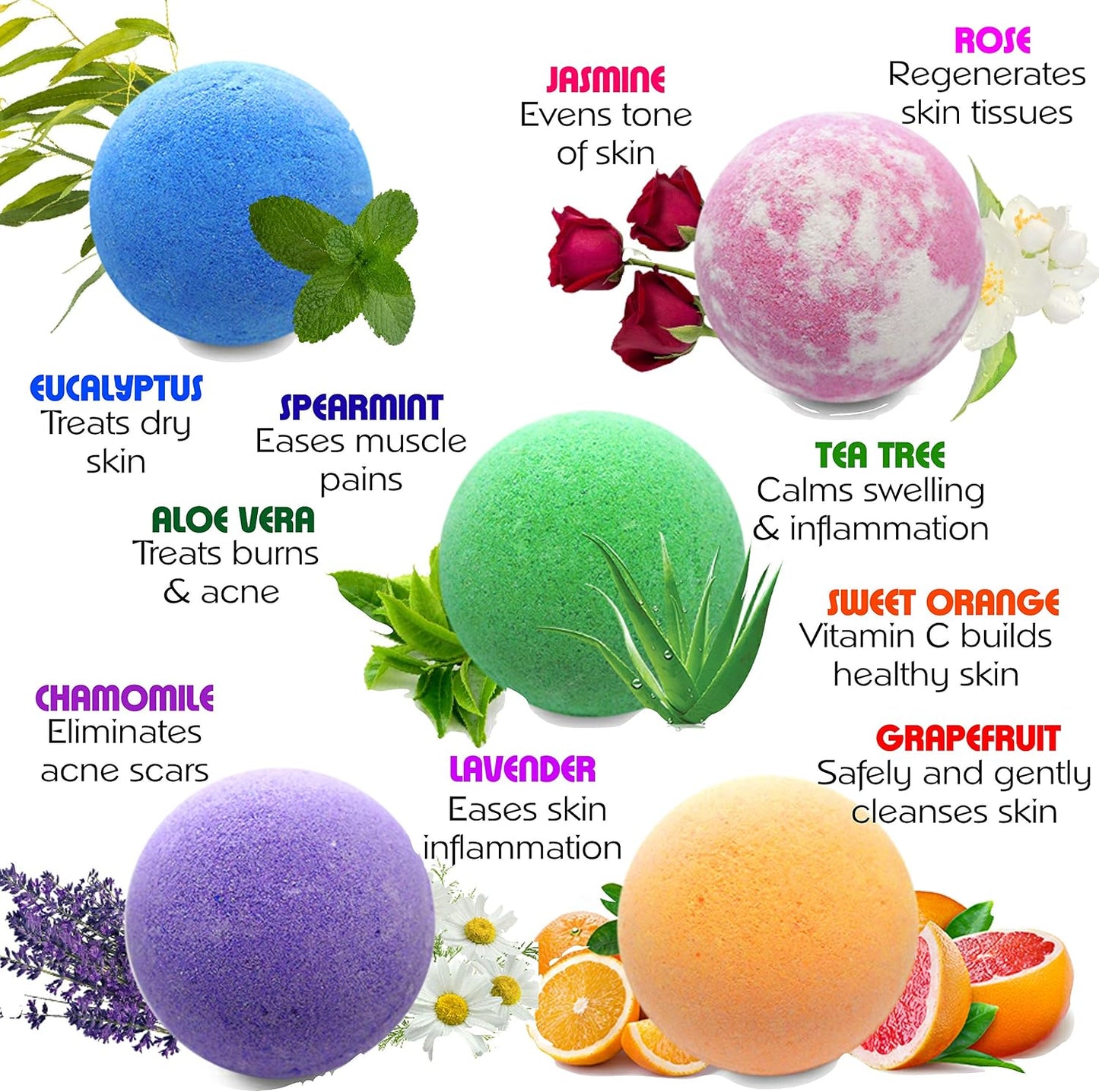Relaxing Bath Bombs for Men & Women! 50 Wholesale Bath Bombs Individually Wrapped. Bulk Aromatherapy Essential Oil Bath Bombs for Adults Teens Kids! Bath Fizzies #1 Best Pampering Gifts for Women!