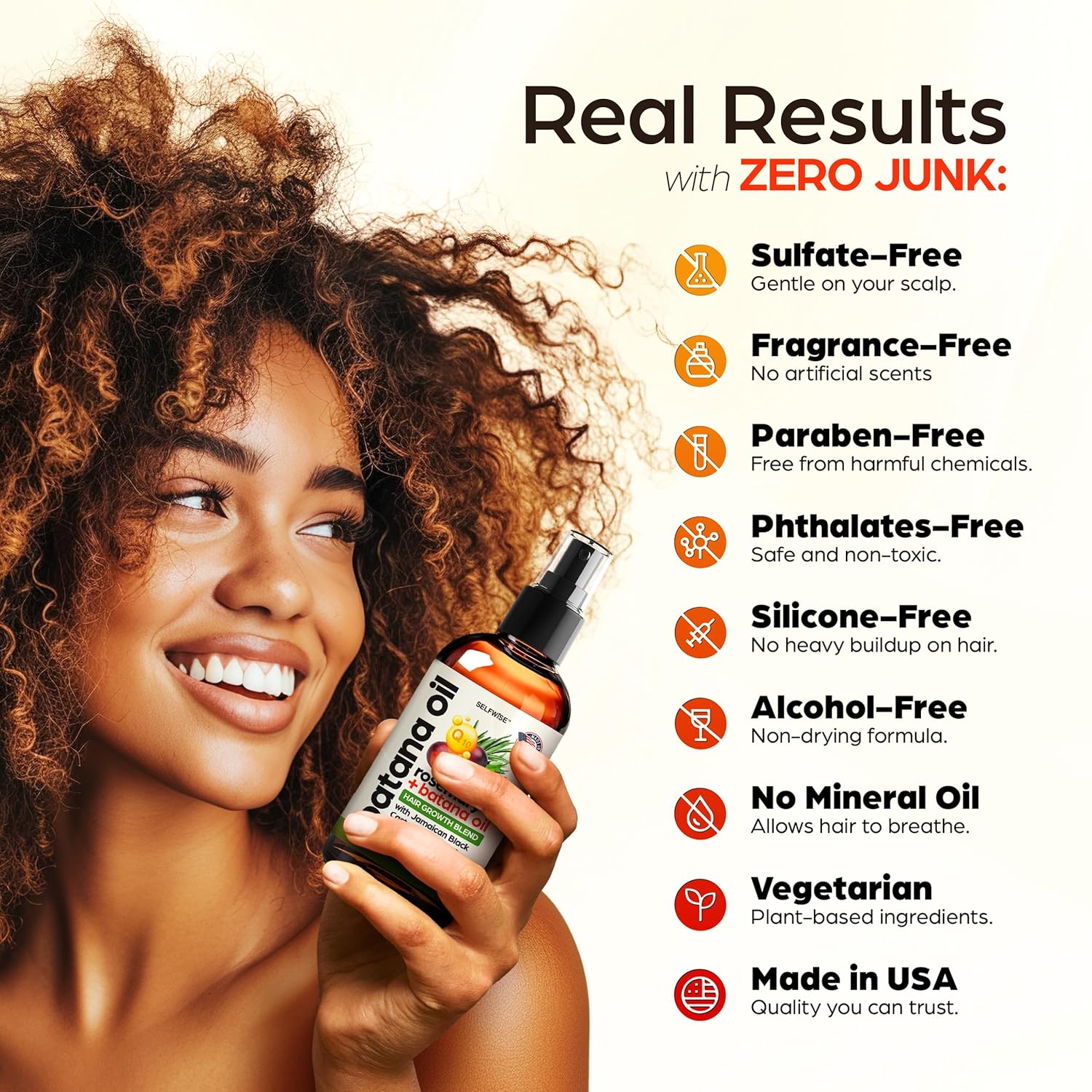 SELFWISE Batana Oil for Hair Growth Oil with Rosemary Castor, 100% Pure, Organic, Cold-Pressed, Unrefined Batana from Honduras by Dr. Sebi - Natural, Vegan, for Strong Roots and Thick Hair, 4oz