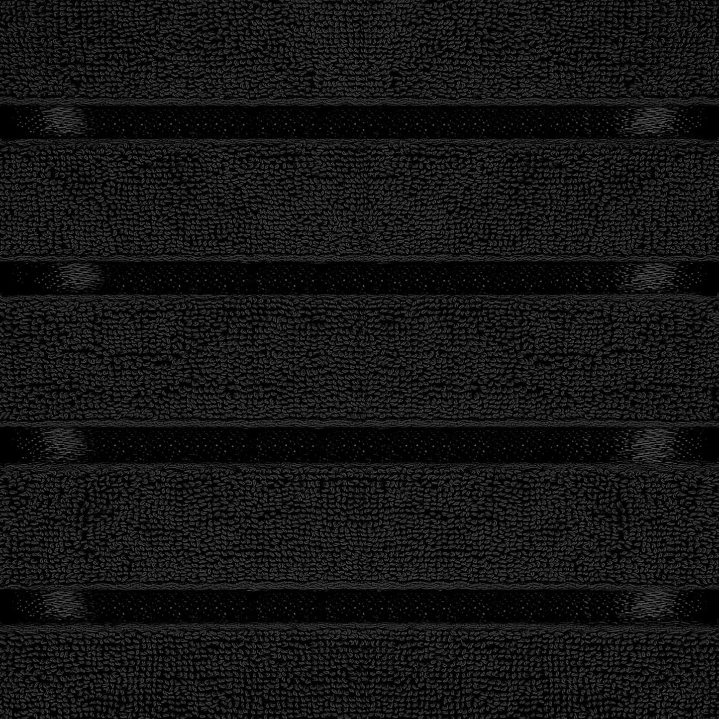 Utopia Towels 8 Piece Luxury Towel Set, 2 Bath, 2 Hand, and 4 Wash Cloths, 600 GSM Ring Spun Cotton, Highly Absorbent Viscose Stripe Towels, Ideal for Everyday use, Black