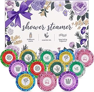12pcs Aromatherapy Shower Steamers - Relaxation Birthday Christmas Set for Women and Men, Shower Bombs Tablets for Stress Relief and Self Care, Luxury Home Spa