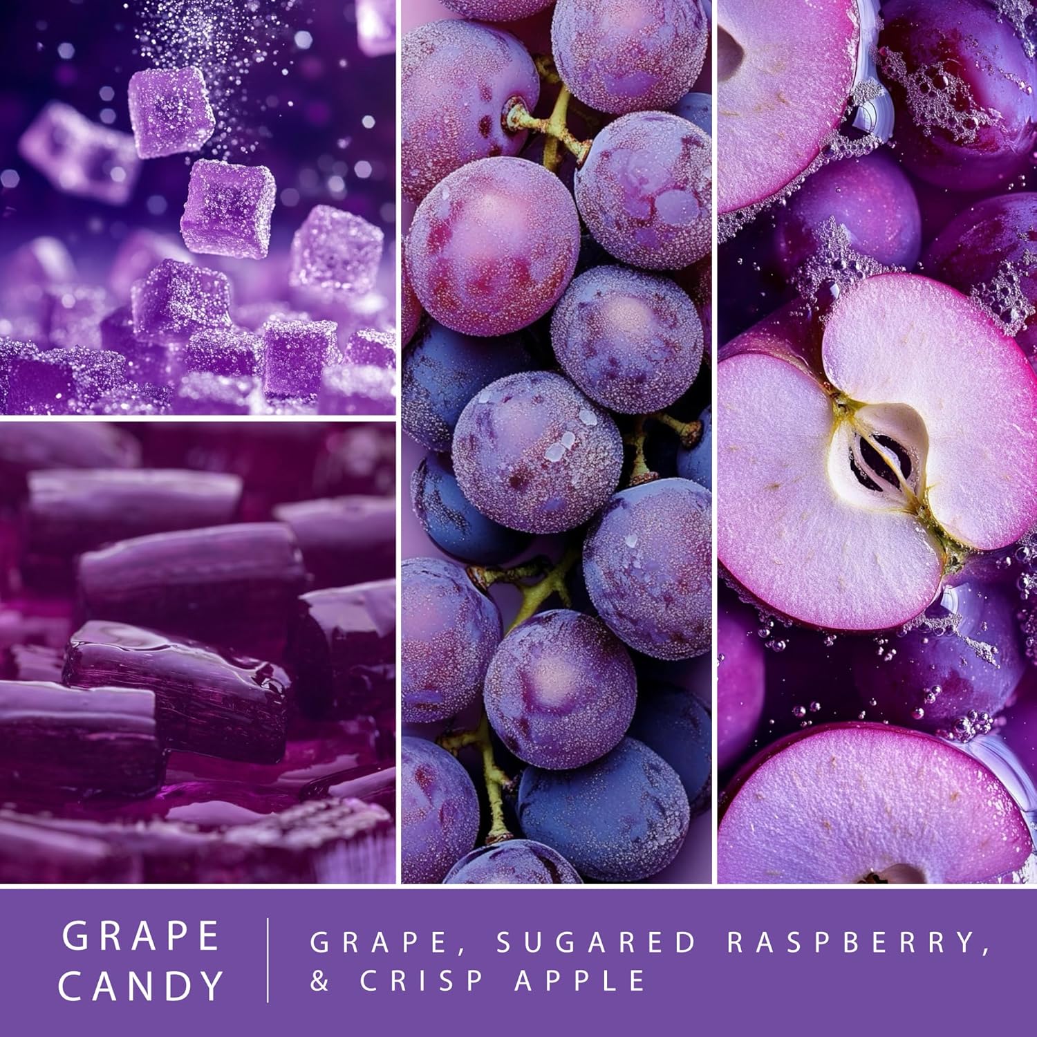 Scentsationals Grape Candy Scented Wax Melts - Grapes, Apple, & Raspberry Scent, 10oz (24 Cubes)