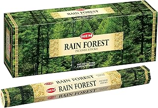 HEM Rain Forest Incense Sticks - (120 Sticks, 6 Boxes Inside) - 9 Inches Long, 20g per Box,Creating A Tranquil Atmosphere that Soothes The Mind and Elevates Your Senses.