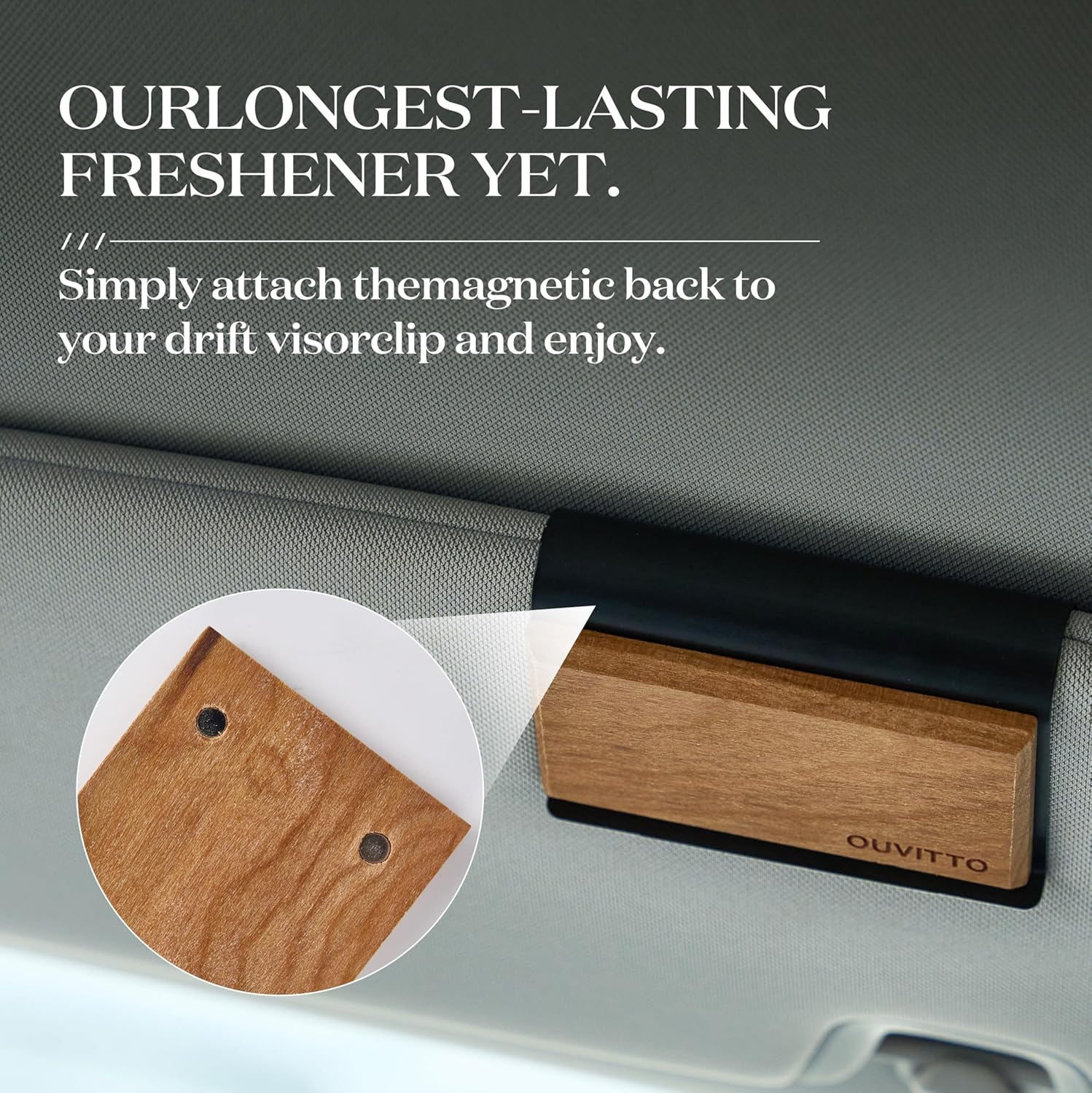 Car Air Freshener, Wood Car Freshener Vent Clip, Natural Wooden Car Diffuser, Long Lasting Odor Eliminator, Refillable Car Freshener – Lavender Car Air Freshener