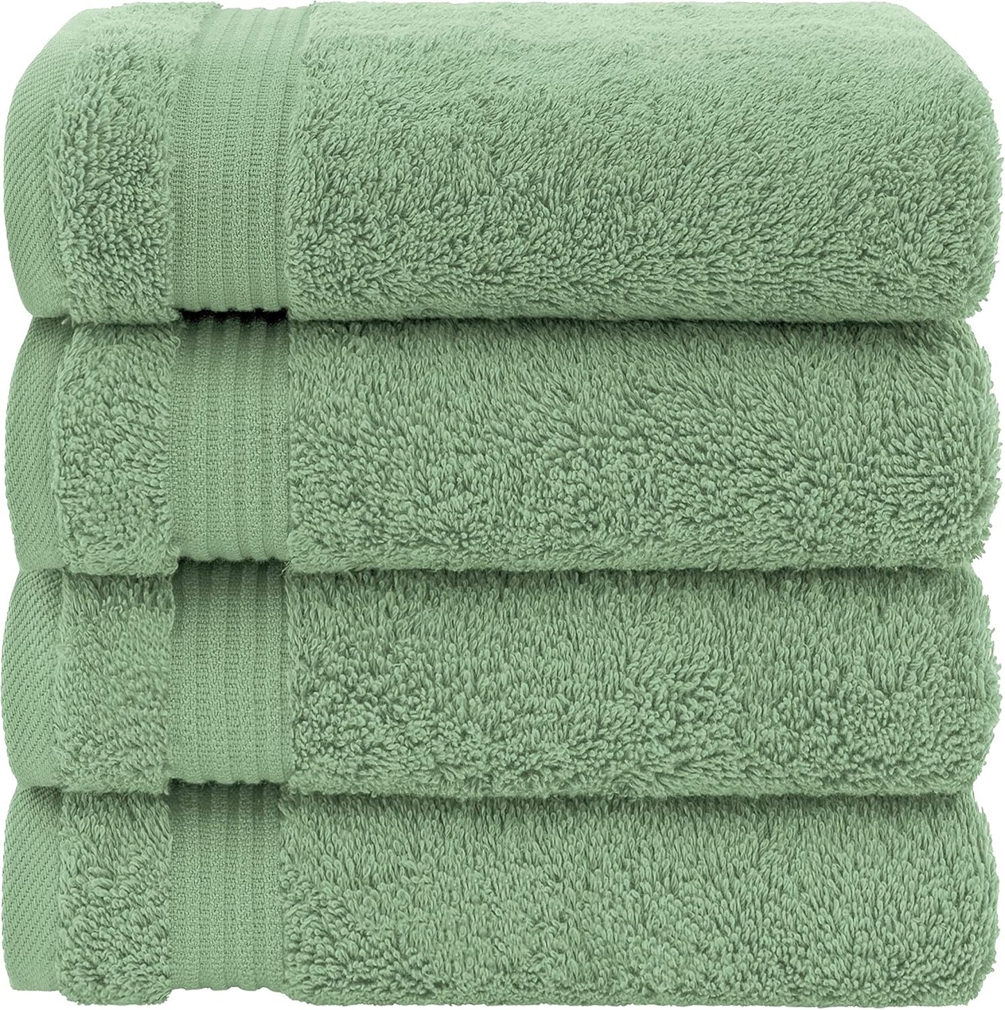 American Veteran Towel, Hand Towels for Bathroom Set of 4, 100% Cotton Turkish Hand Towel Sets, Soft Hand Face Towels, Sage Green Hand Towels
