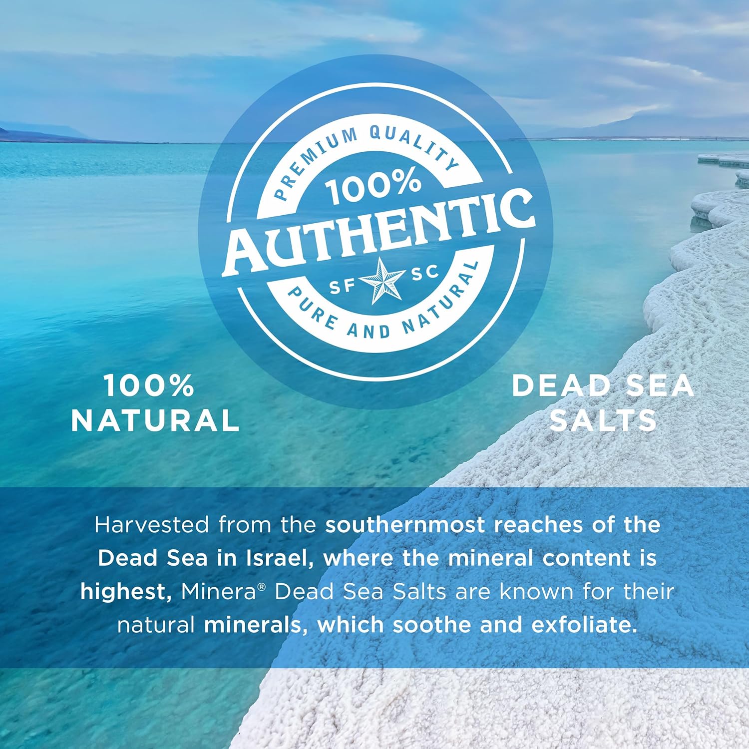 Minera Fine Grain Dead Sea Salt for Bath & Soaking – 15 lbs (3 x 5 lb Bags), Fast-Dissolving, 100% Pure & Natural, Unscented, Skin-Nourishing Bulk Sea Salt