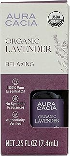 Aura Cacia, Organic Essential Oil Lavender, 0.25 Fl Oz