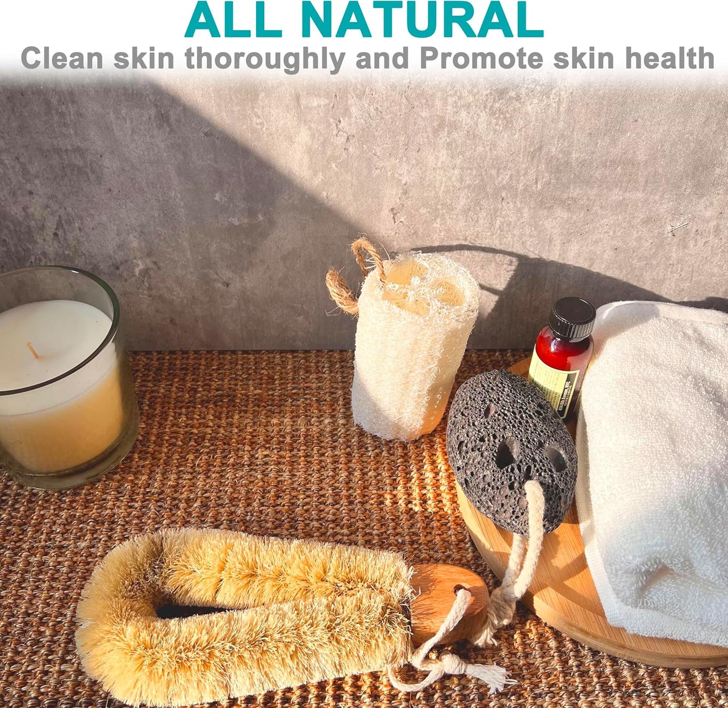 2PACK Quality SISAL All Natural Spa Foot Brush with Wooden Handle - Dry or Wet Use - 7.3 inch Length - Exfoliates, Improves Blood Circulation, Cellulite Reduction
