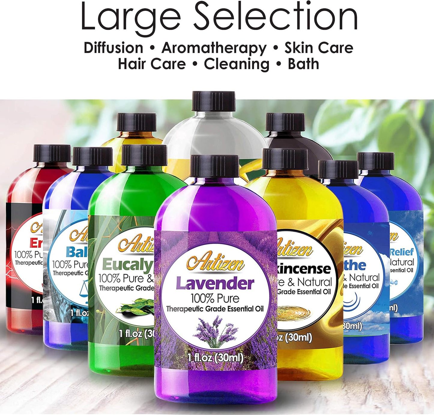 Artizen Lemon Eucalyptus Essential Oil Therapeutic Grade – Large 2oz Bottle for Aromatherapy & Topical Use – (Pure & Natural)