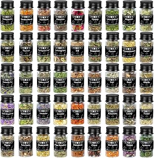 45PCS Herbs for Witchcraft - Wiccan Supplies and Tools - Witchcraft Supplies Dried Flowers Kit for Witch Beginner, Wicca Altar Supplies, Magic Spell, with Witchy Spoon, Witchy Gifts for Women