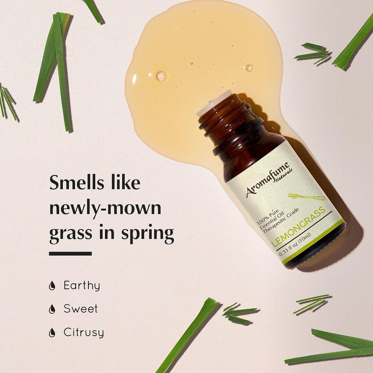 AROMAFUME Lemongrass Essential Oil - 100% Natural, Therapeutic Grade Essential Oils - Pure, Citrusy Aromatherapy Oil for Home Diffusers - Gifts for Her - 10ml