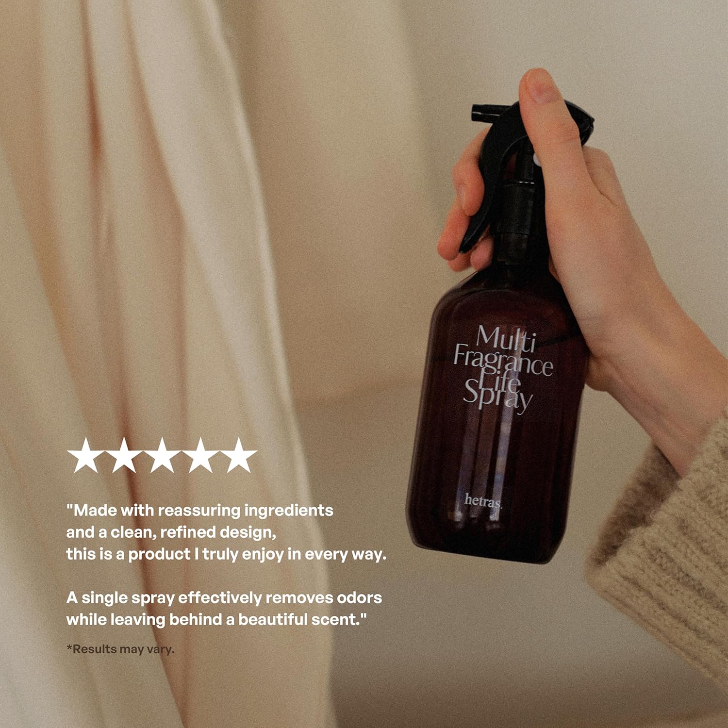 hetras Multi Fragrance Life Spray (Pure Laundry Scent) – Non-Aerosol Room & Fabric Deodorizer | Large Capacity 10.14 fl.oz x 2-Pack | Fresh Cotton & Warm Linen Aroma Infused with Essential Oils